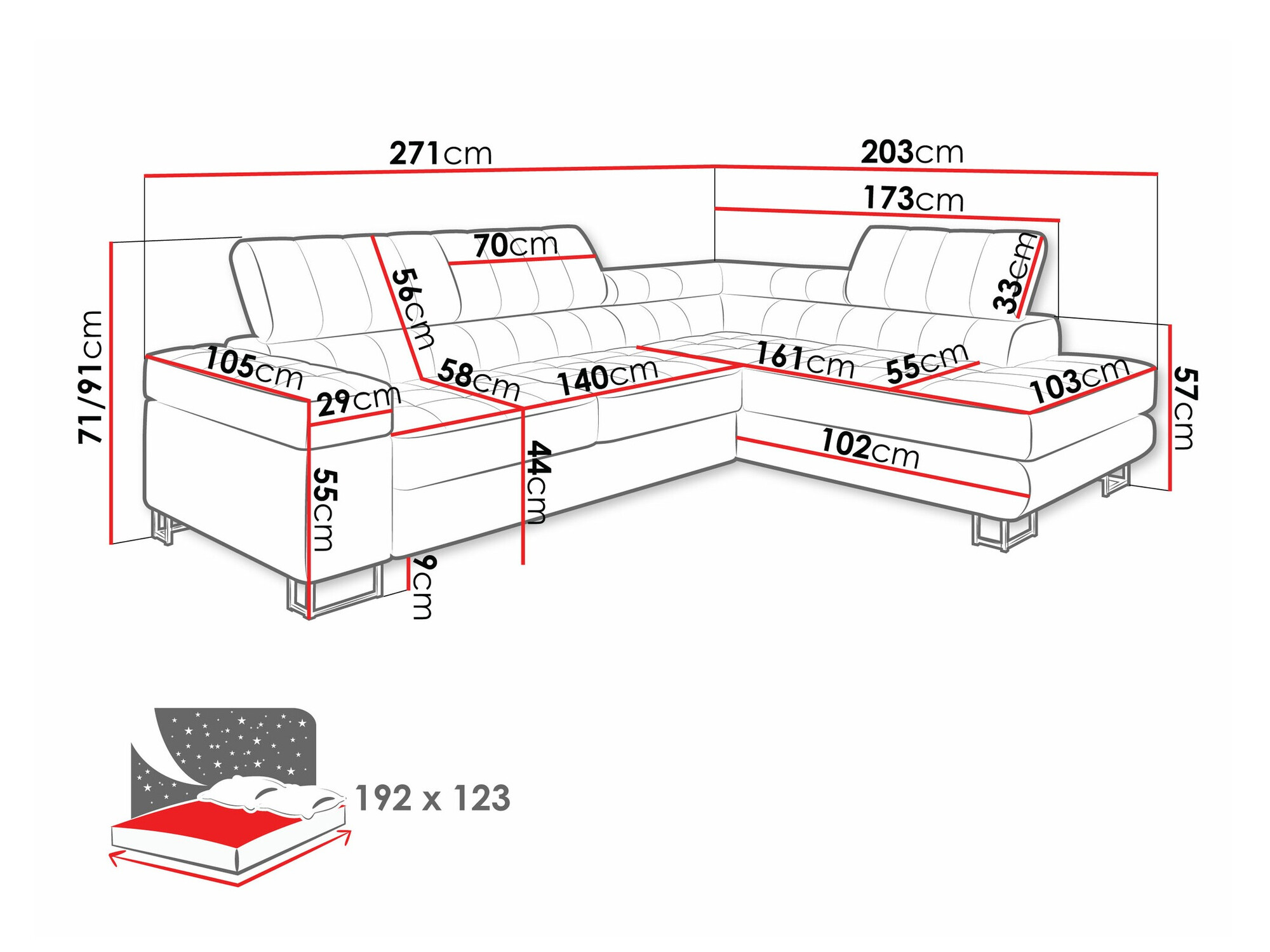 Ugaona sofa Comfivo 232 (Wave 05)