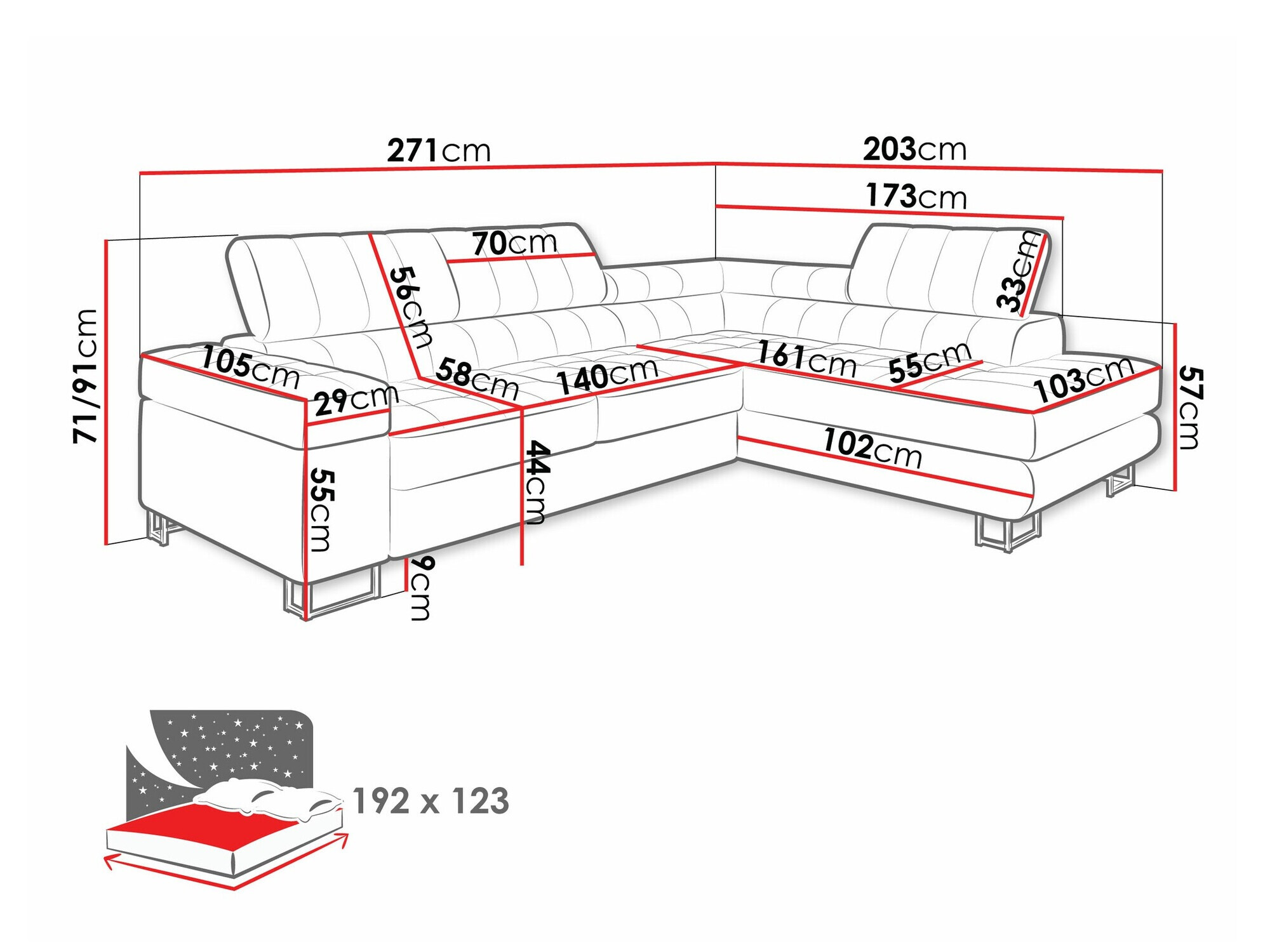 Ugaona sofa Comfivo 232 (Wave 05)