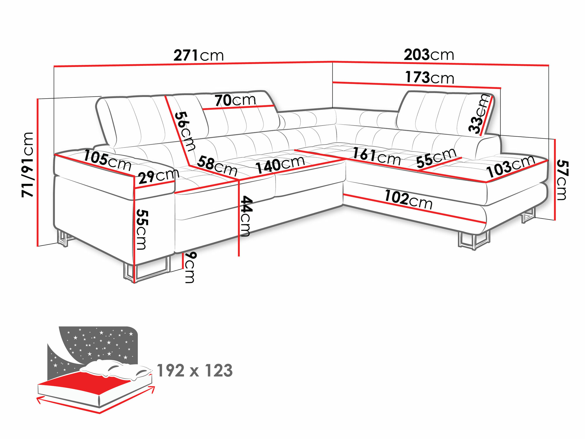 Ugaona sofa Comfivo 232 (Wave 09)