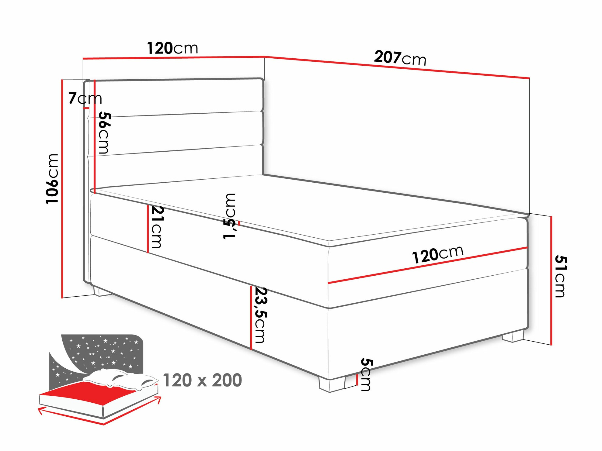 Boxspring krevet Sanford 104 (Manila 16)