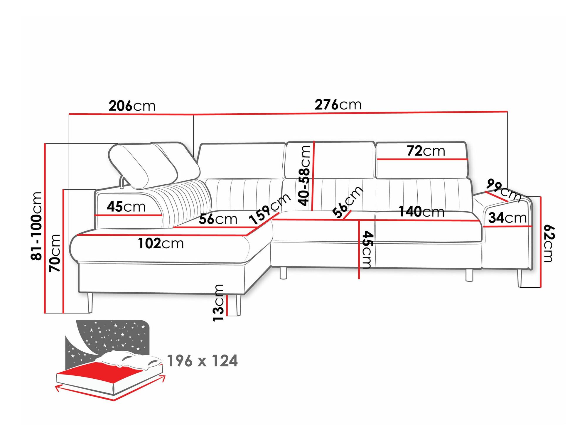 Ugaona sofa Comfivo 446 (Flow 09)
