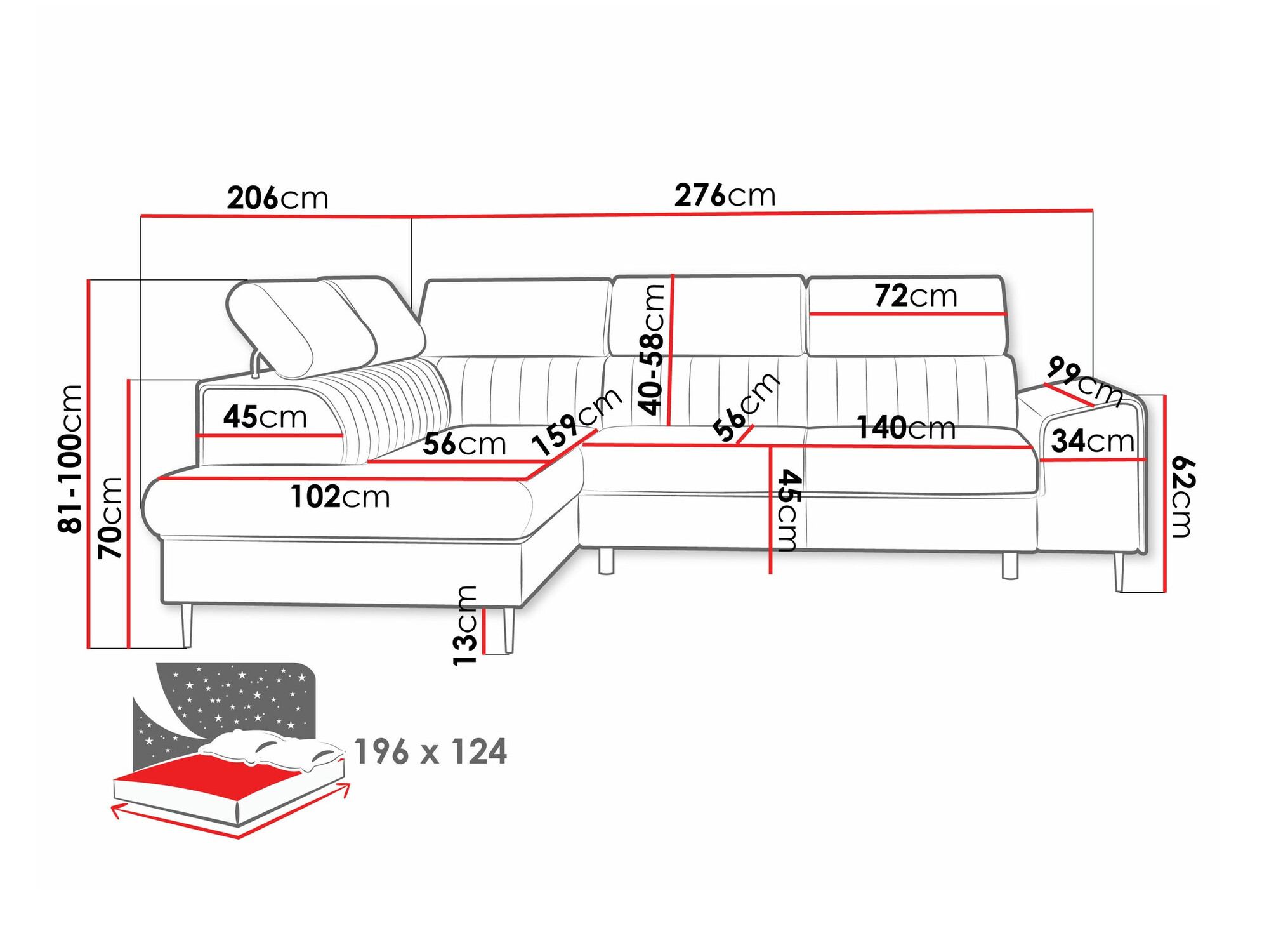 Ugaona sofa Comfivo 446 (Flow 09)