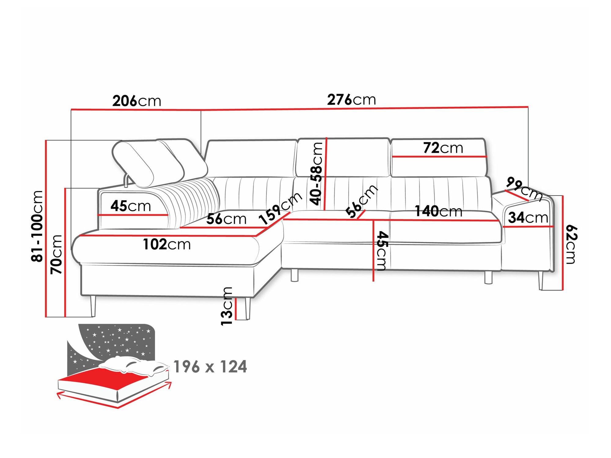 Ugaona sofa Comfivo 446 (Magic Velvet 2219)