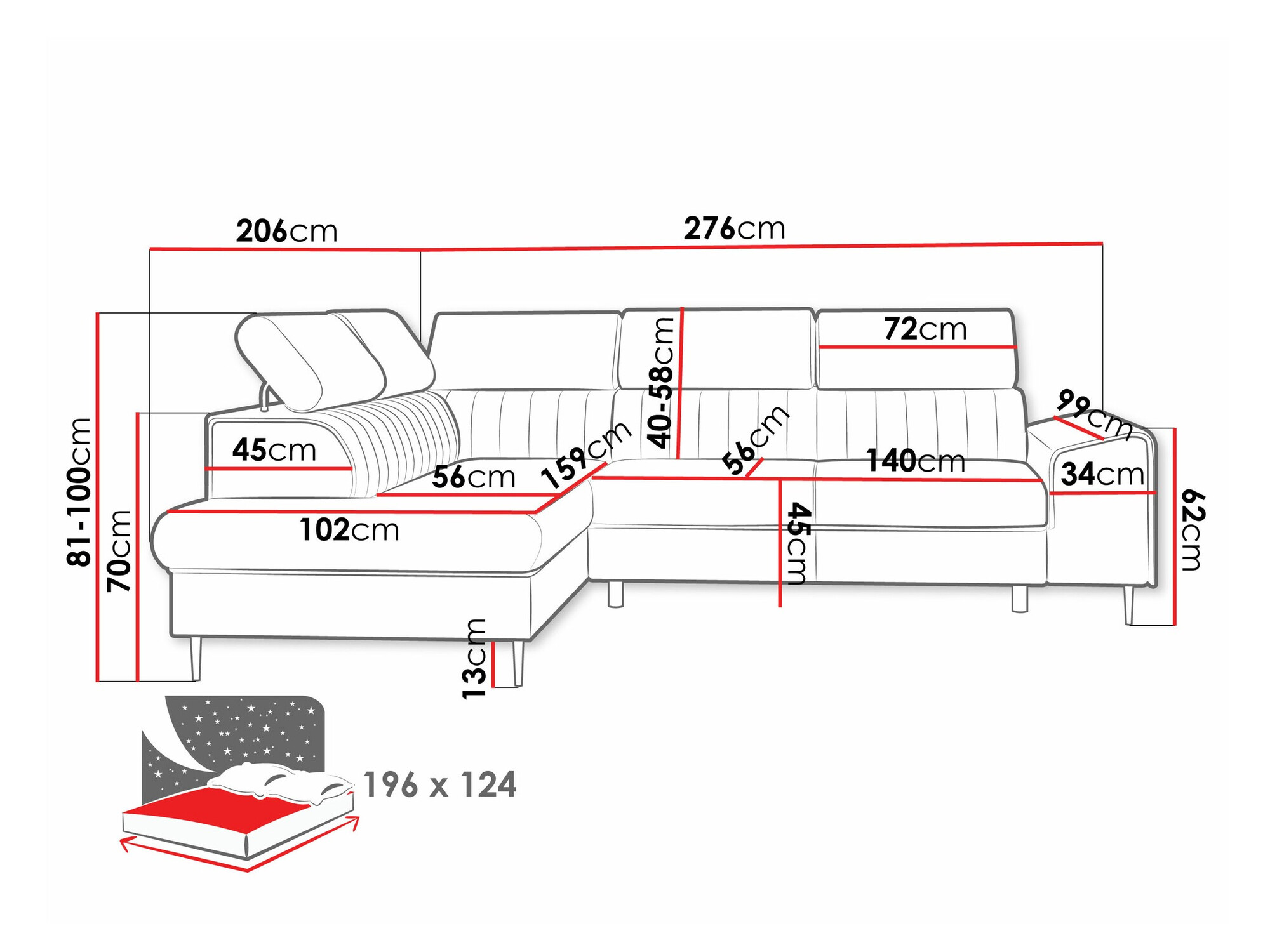 Ugaona sofa Comfivo 446 (Magic Velvet 2219)