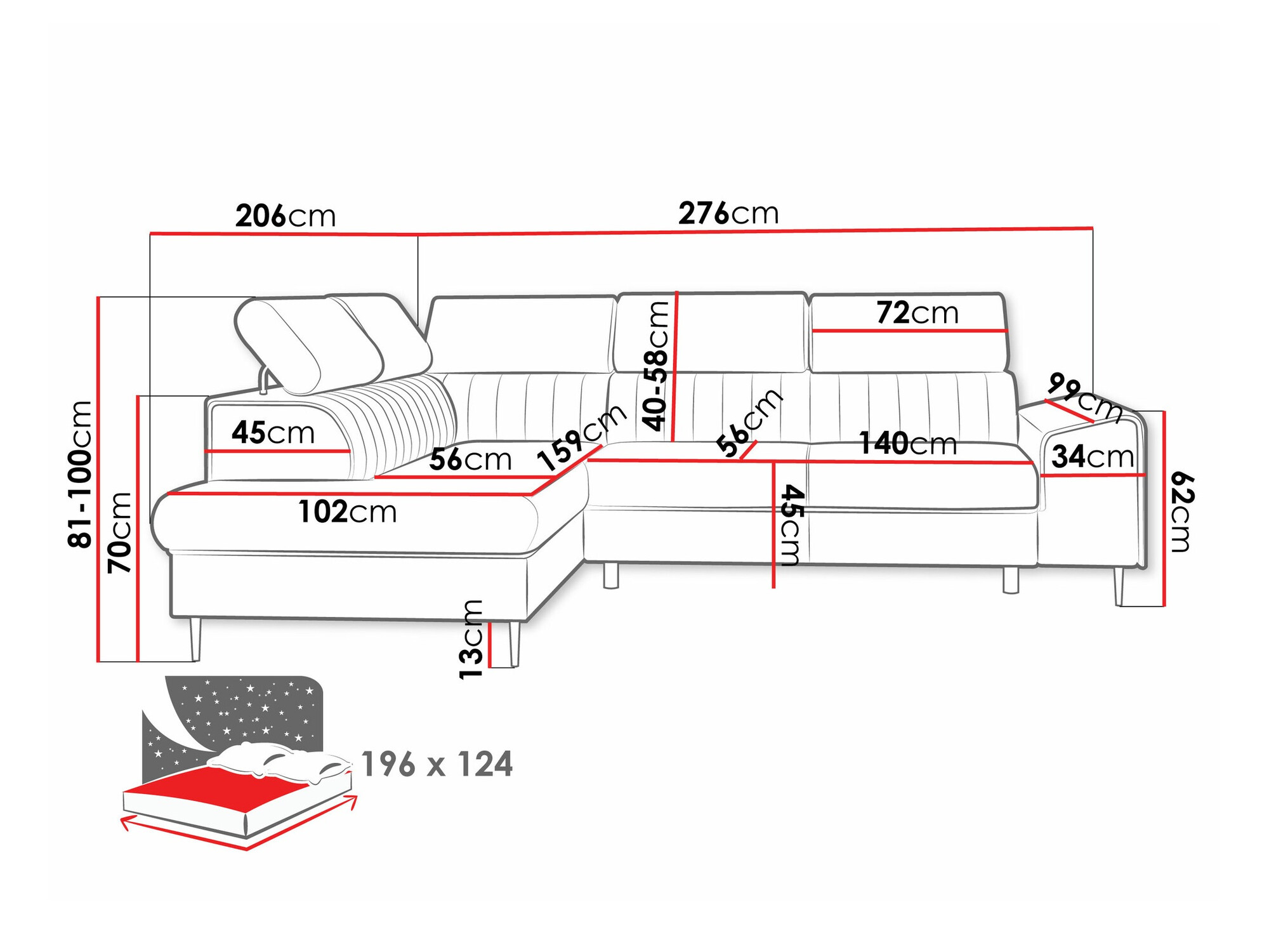 Ugaona sofa Comfivo 446 (Wave 05)