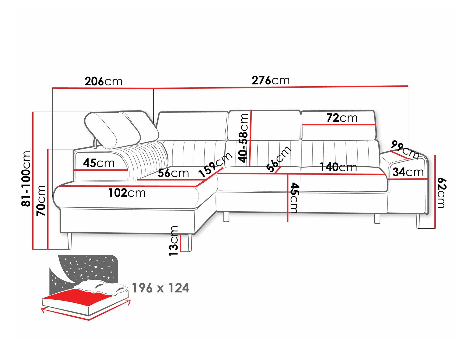 Ugaona sofa Comfivo 446 (Wave 09)