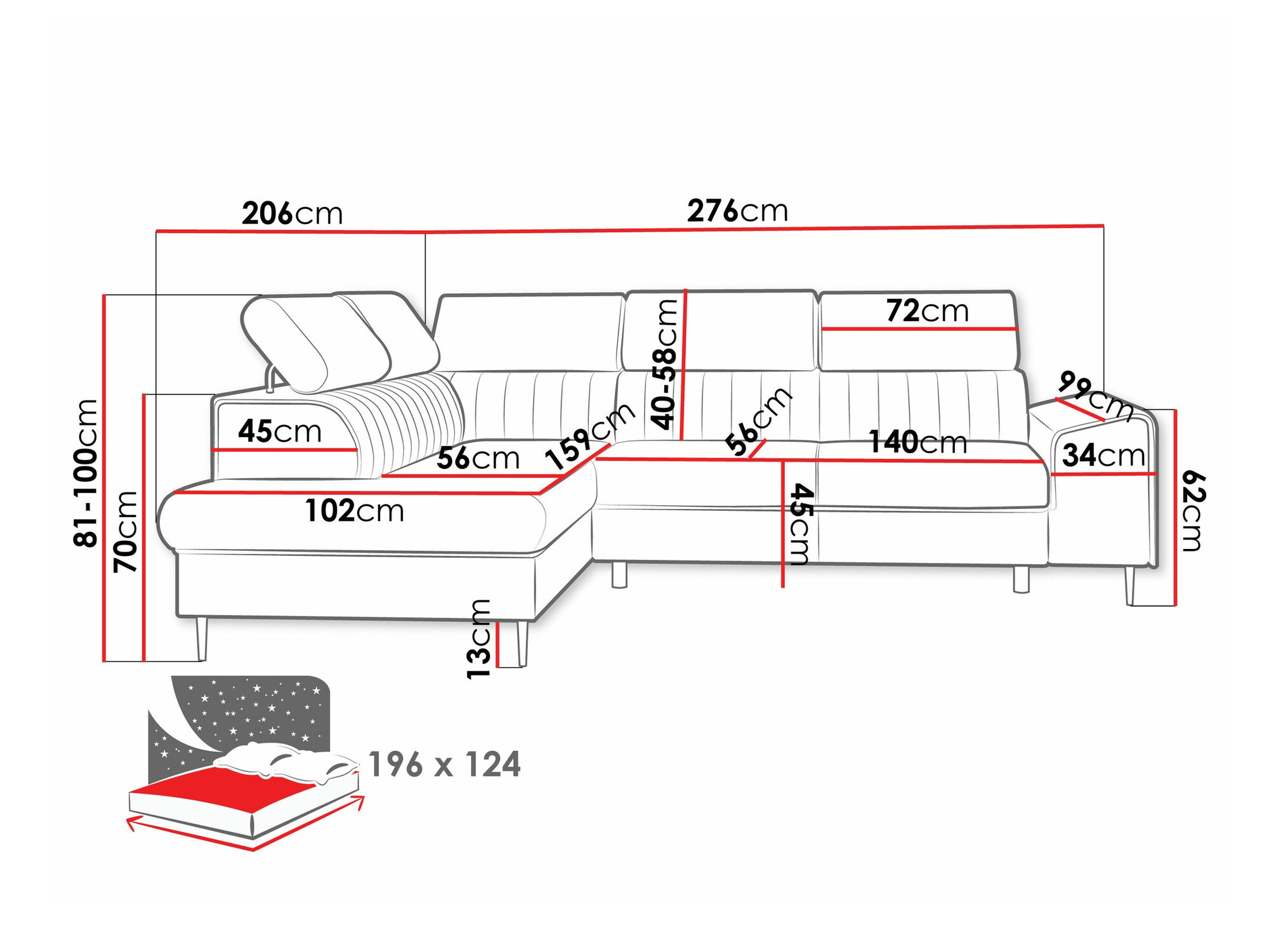 Ugaona sofa Comfivo 446 (Wave 15)