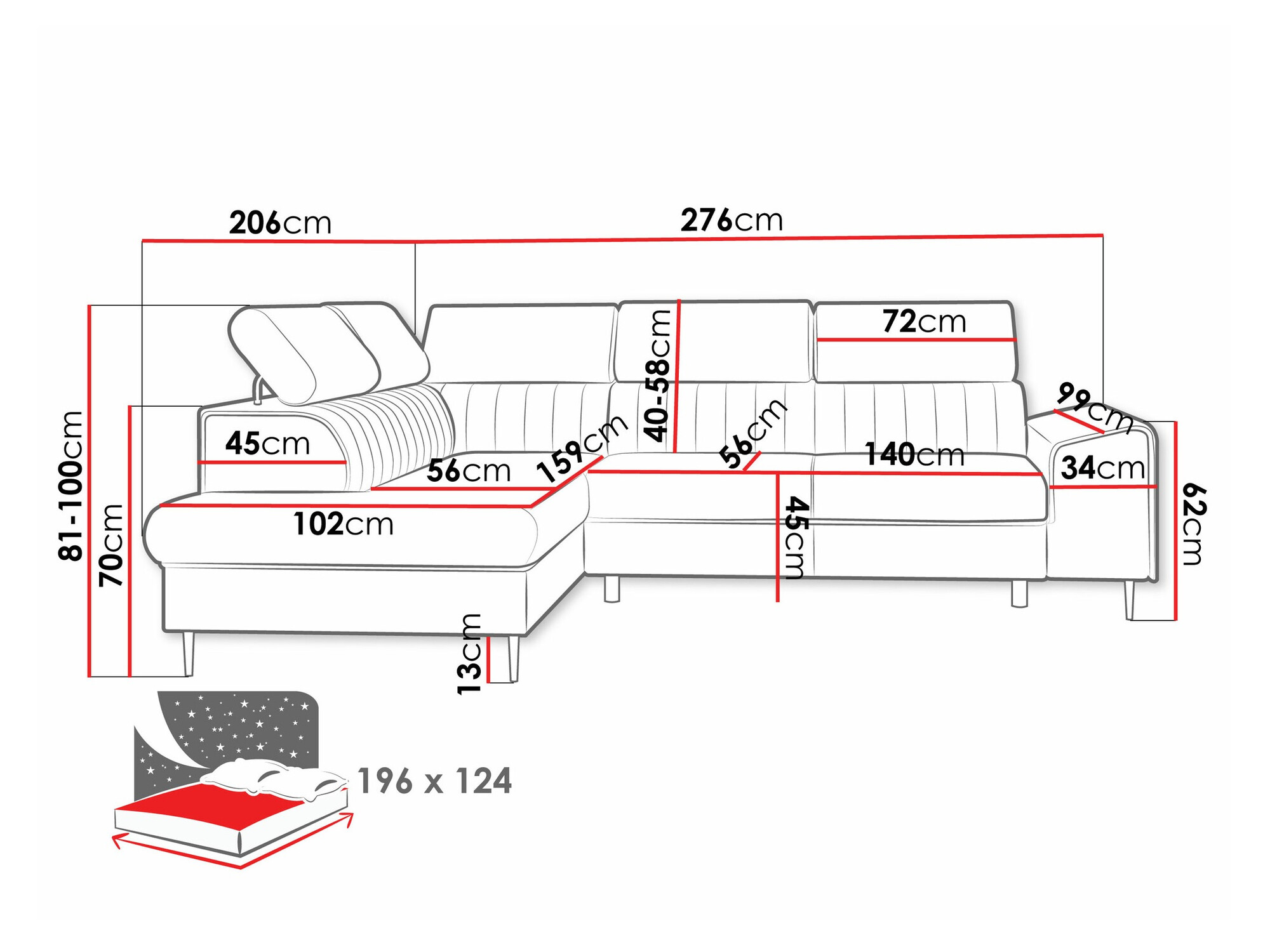Ugaona sofa Comfivo 446 (Wave 15)