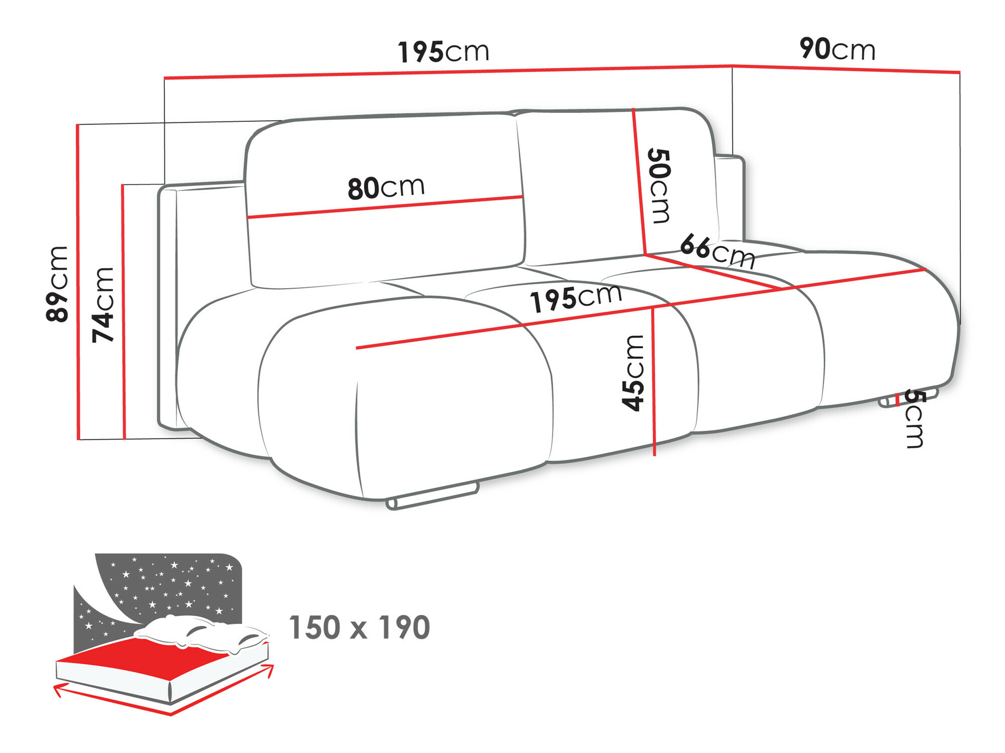 Sofa na razvlačenje Camden 105 (Velo 635)