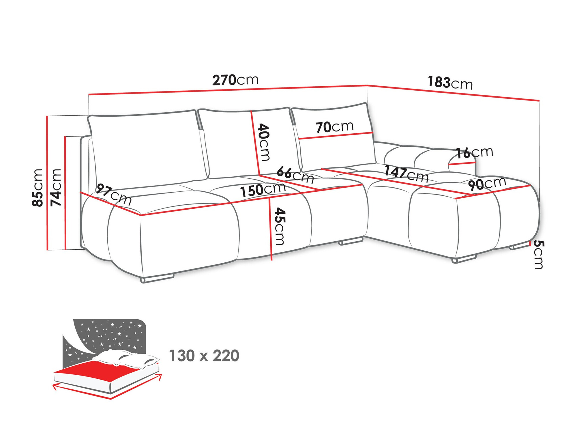 Ugaona sofa Camden 106 (Velo 623)