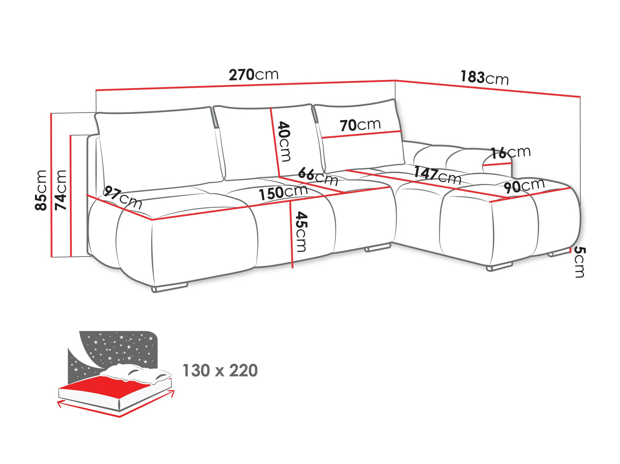 Ugaona sofa Camden 106 (Velo 626)