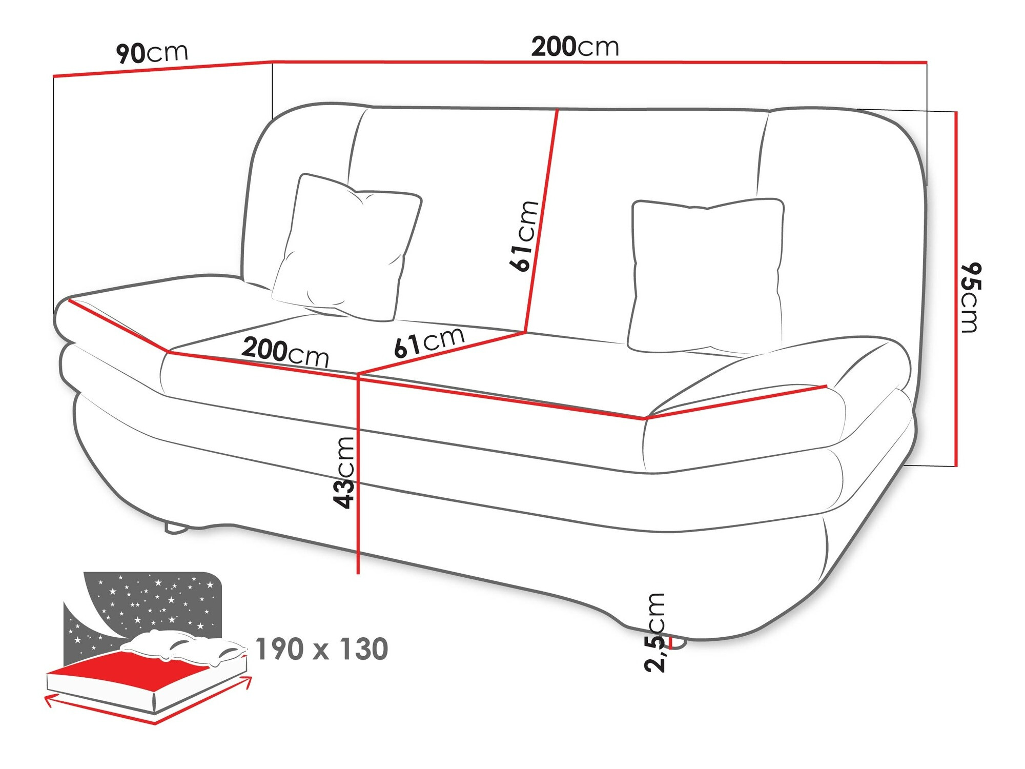 Sofa na razvlačenje Comfivo Silva I (Baloo 2074)