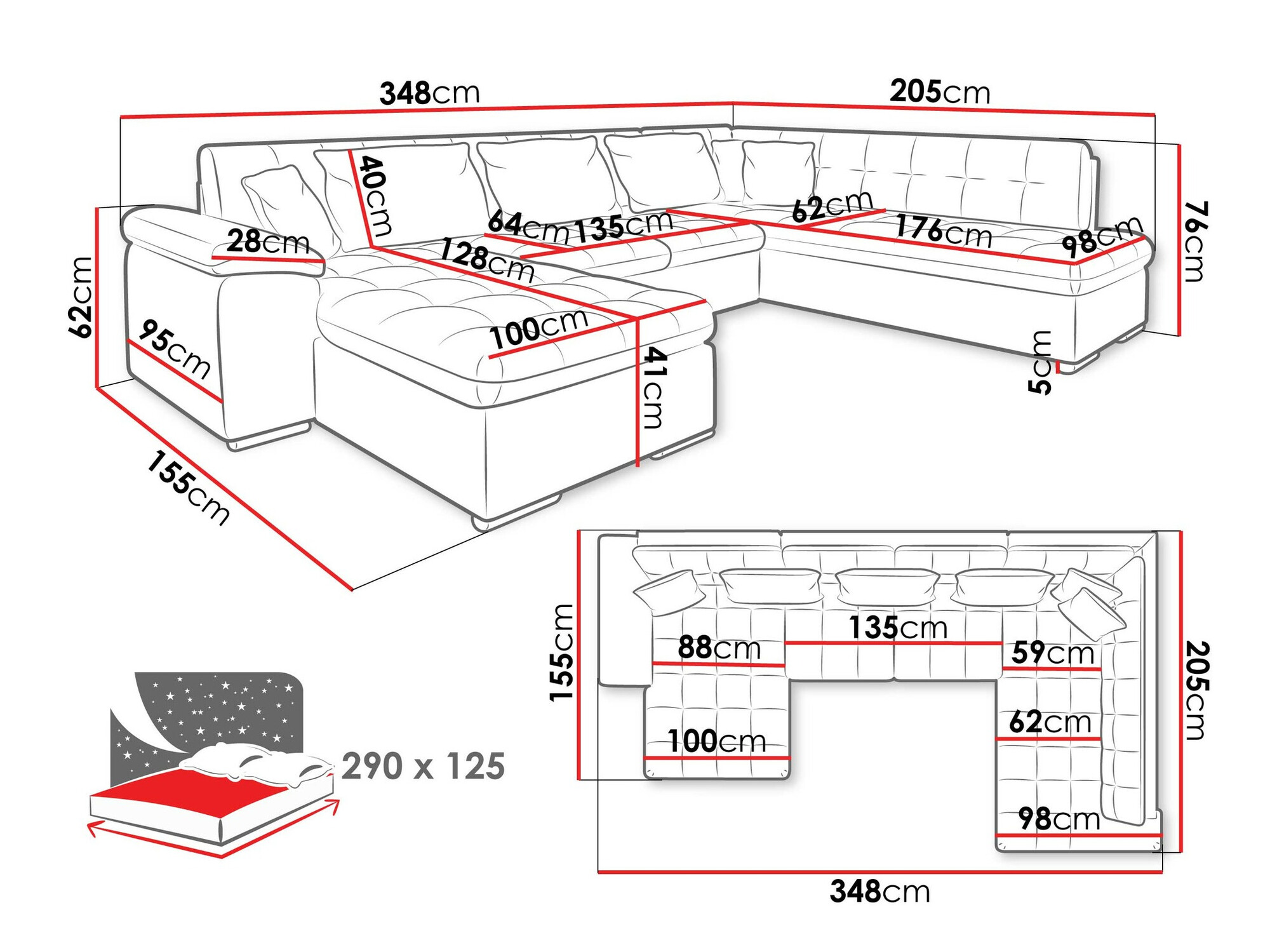 Ugaona sofa Comfivo 128 (Levo)