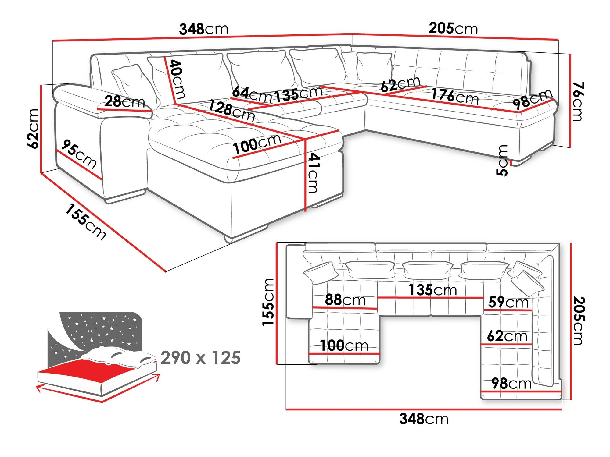 Ugaona sofa Comfivo 128 (Levo)