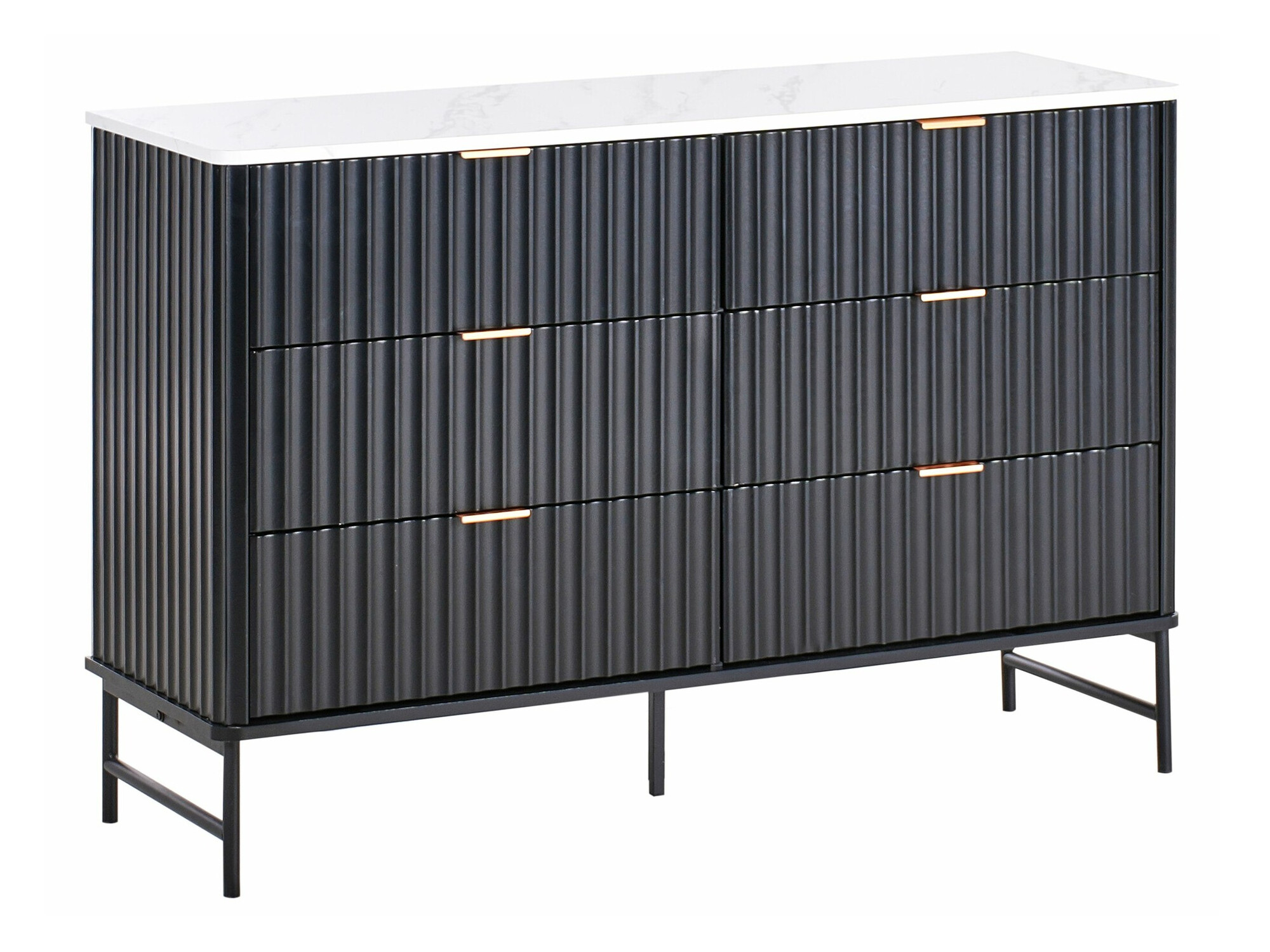 Komoda Berwyn 2576 (Crno + Beli mermer)