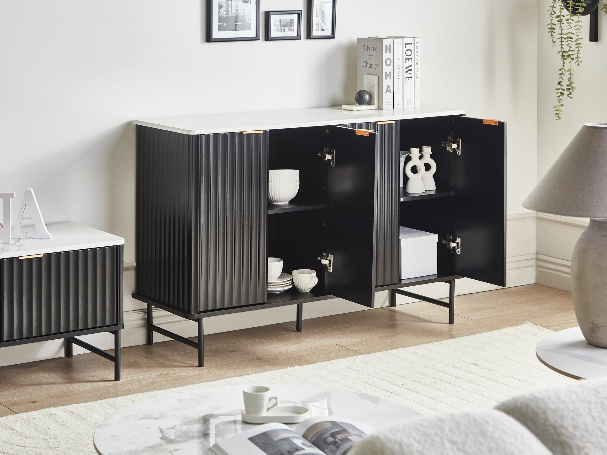 Ormarić Berwyn 2577 (Crno + Beli mermer)