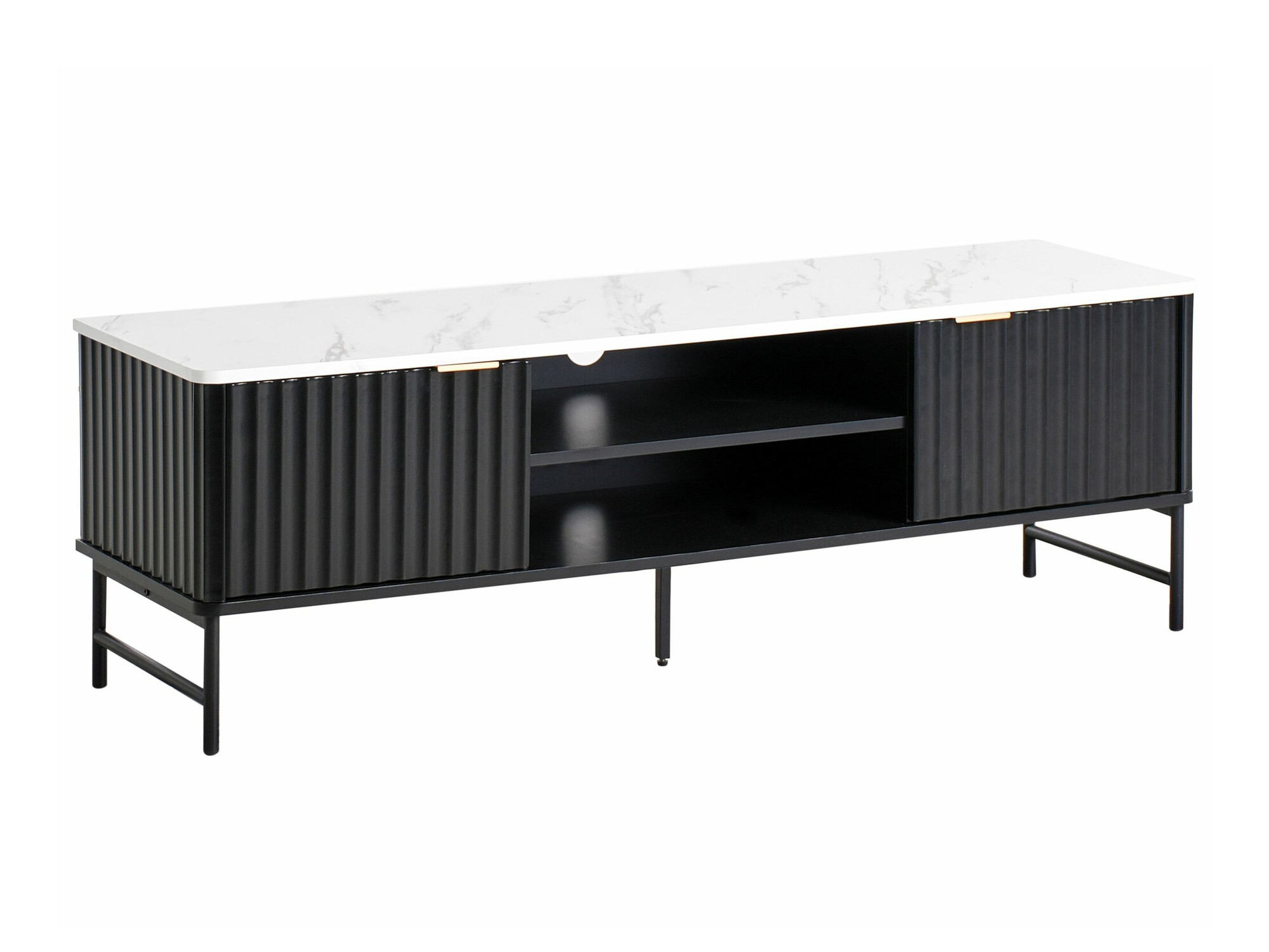 TV komoda Berwyn 2575 (Crno + Beli mermer)
