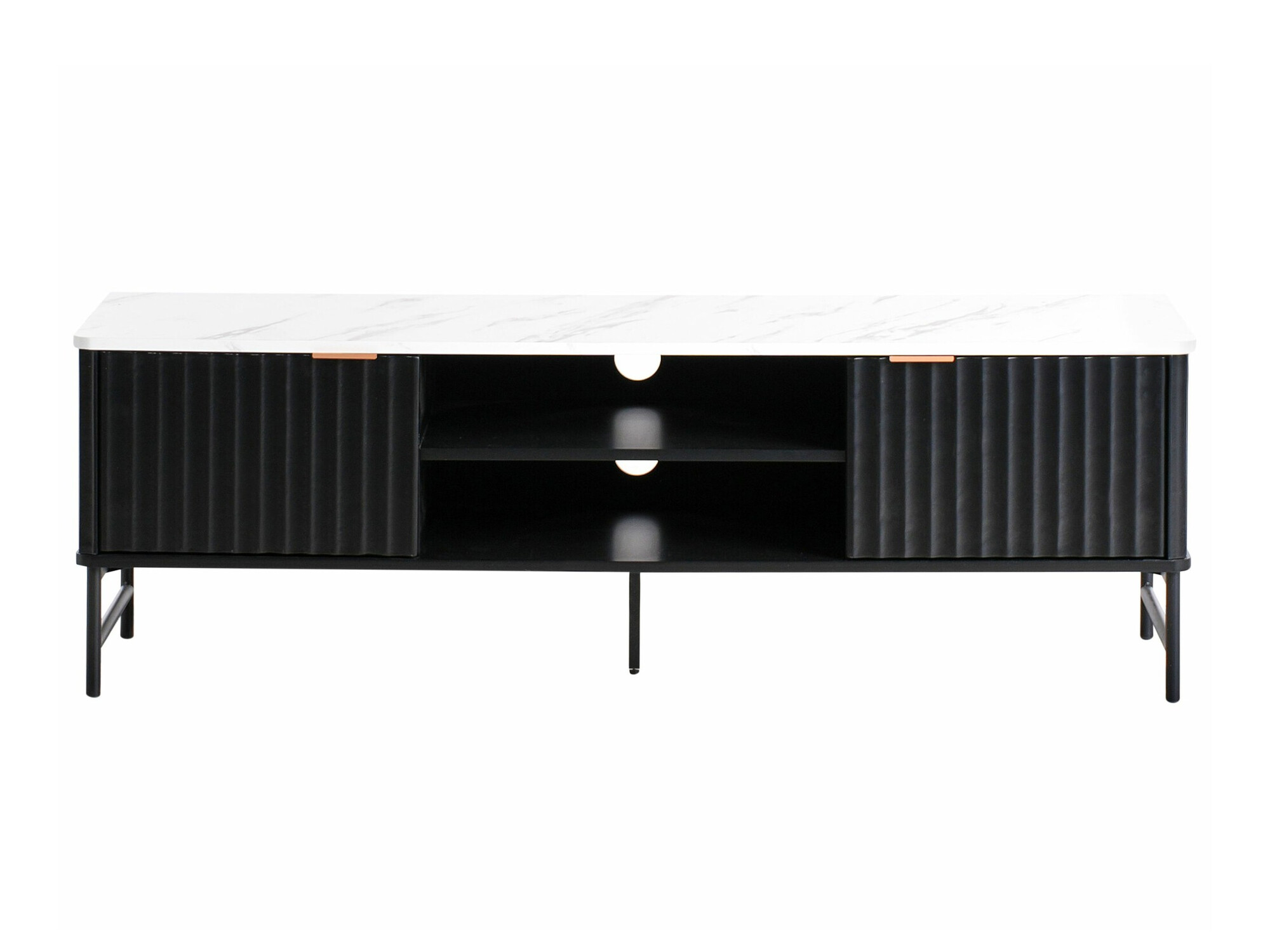 TV komoda Berwyn 2575 (Crno + Beli mermer)