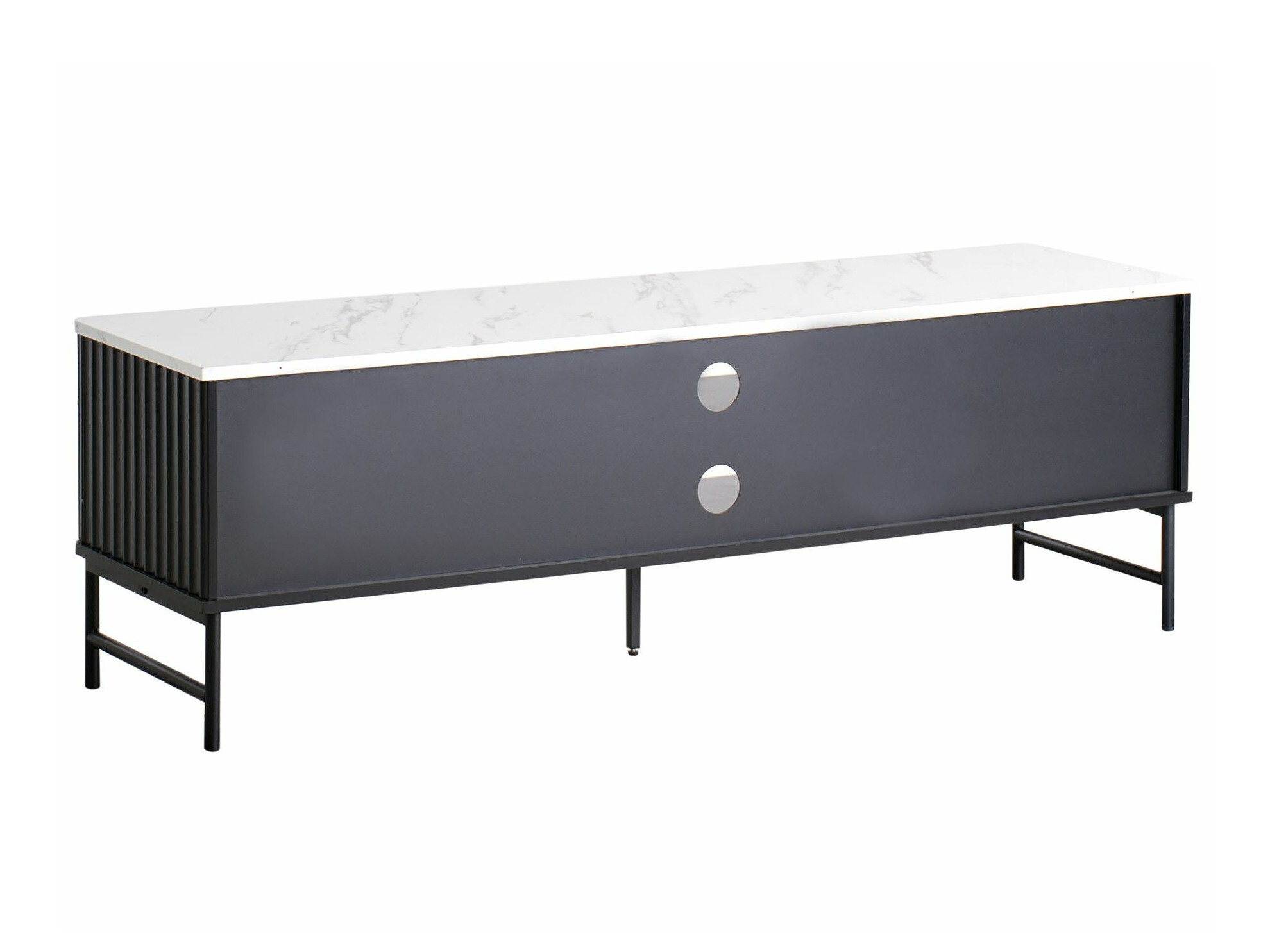 TV komoda Berwyn 2575 (Crno + Beli mermer)