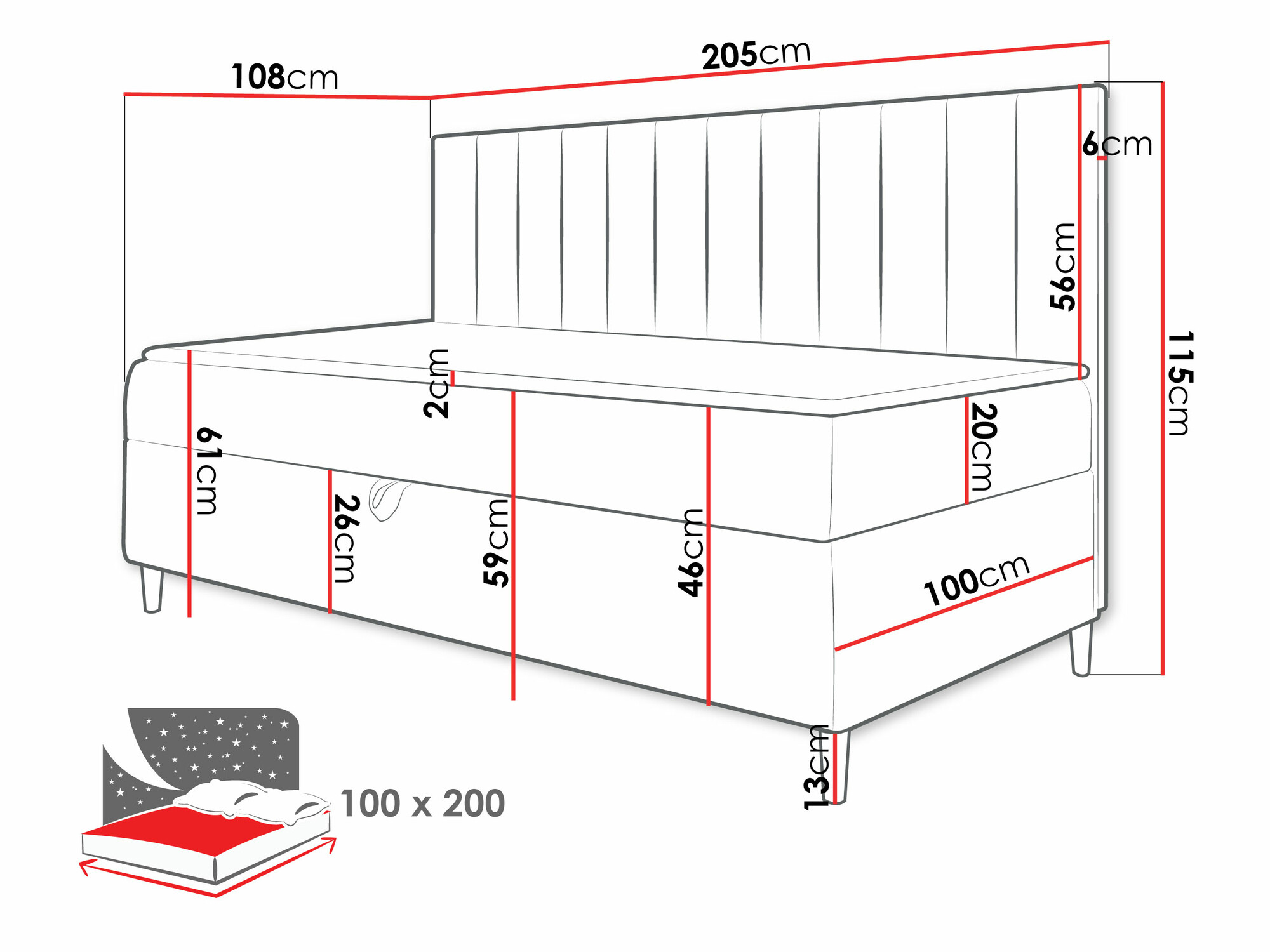 Boxspring krevet Lucus I (Soft 017 + Fresh 14)
