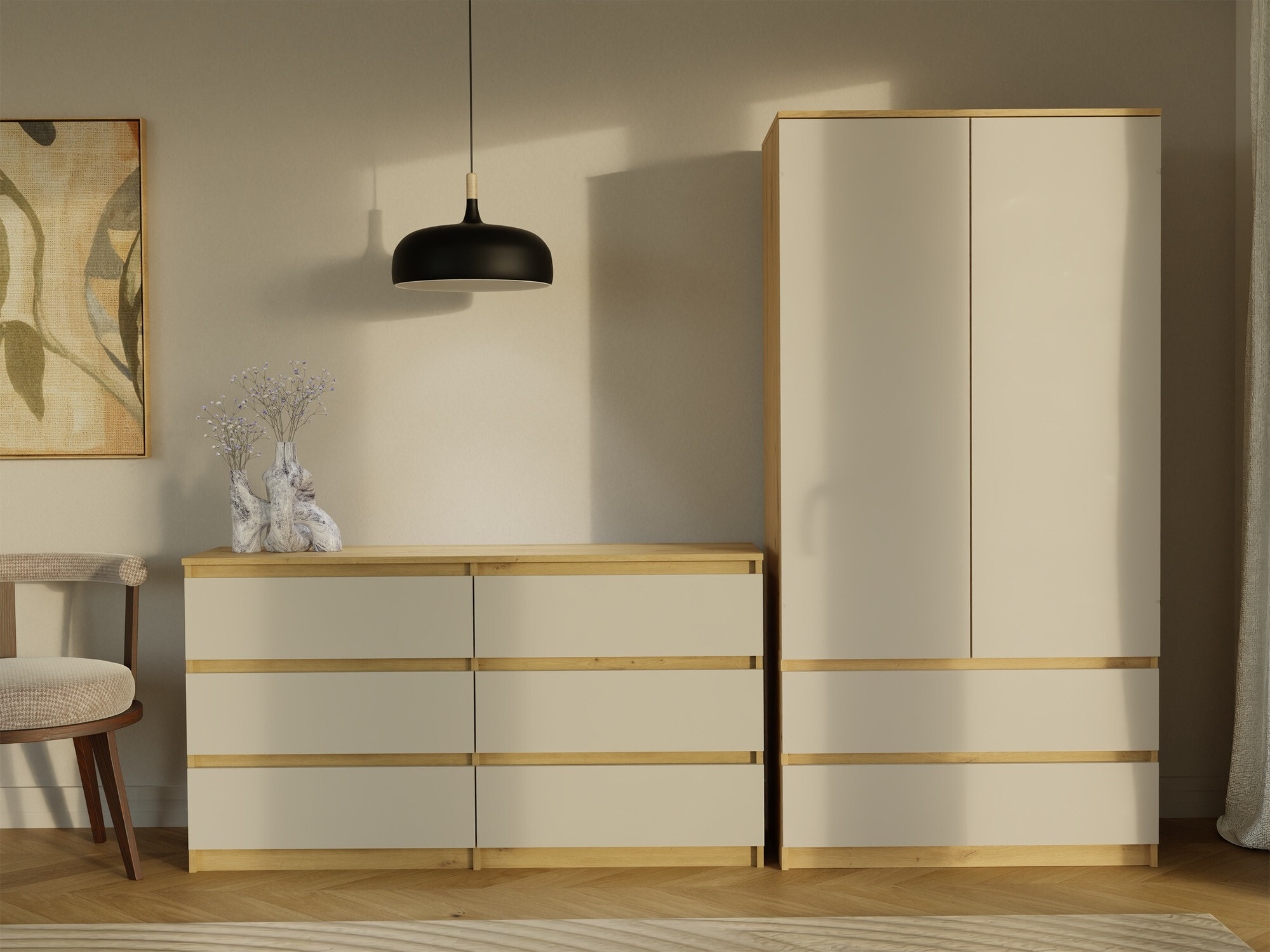 Komoda Elbvelu 102 (Zanatski hrast + Kašmir)