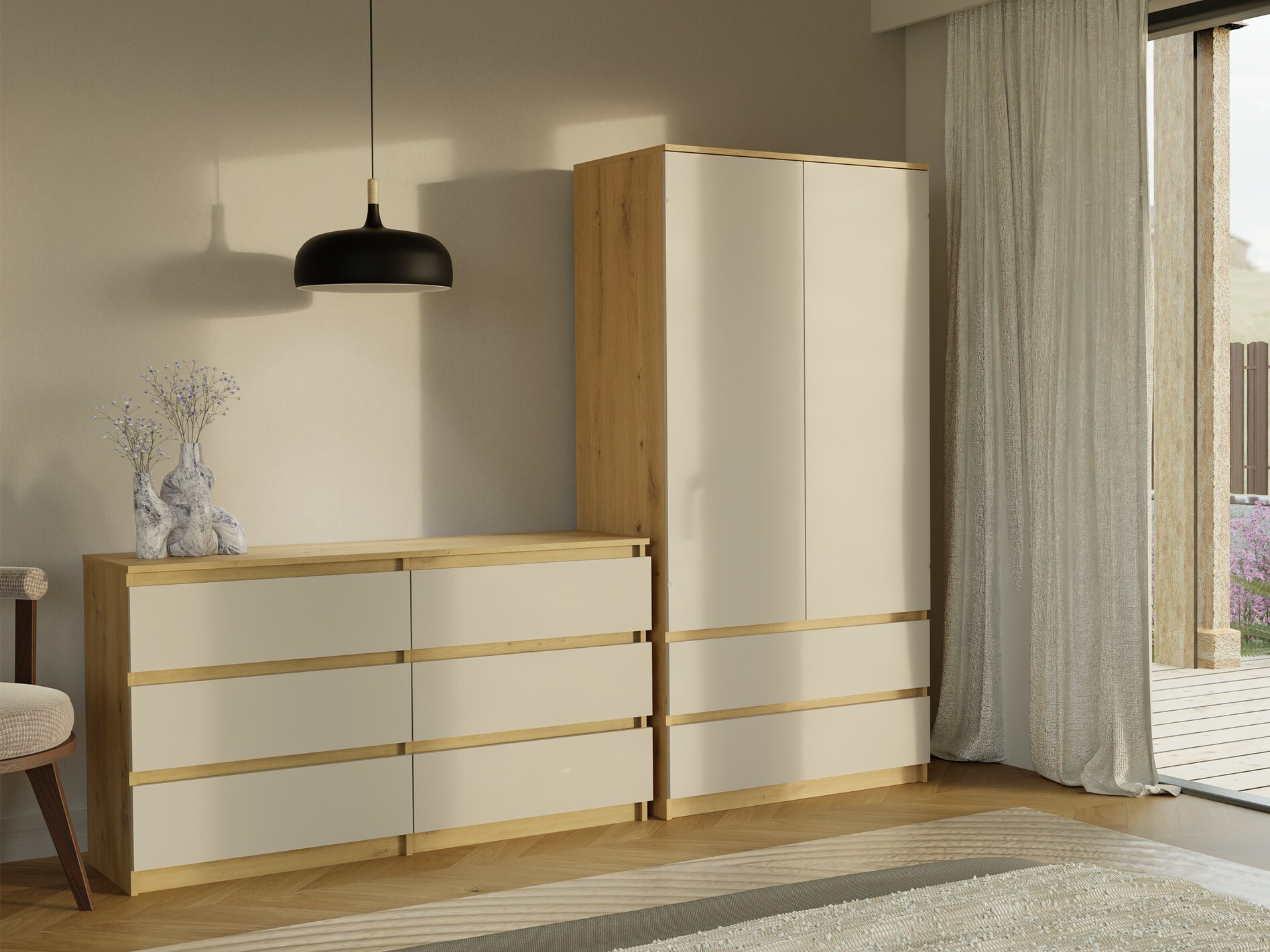 Komoda Elbvelu 102 (Zanatski hrast + Kašmir)