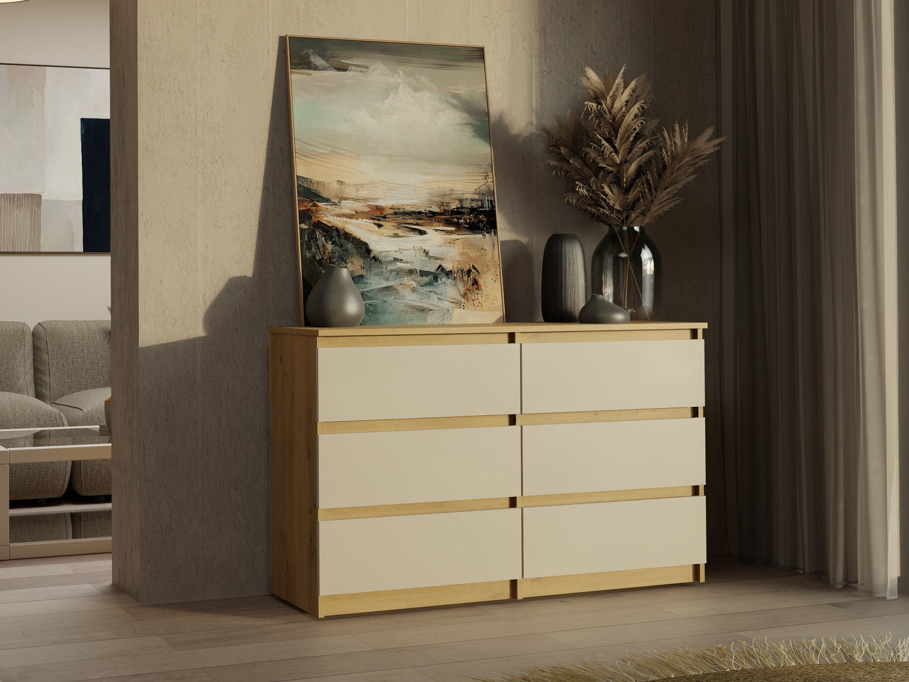 Komoda Elbvelu 103 (Zanatski hrast + Kašmir)