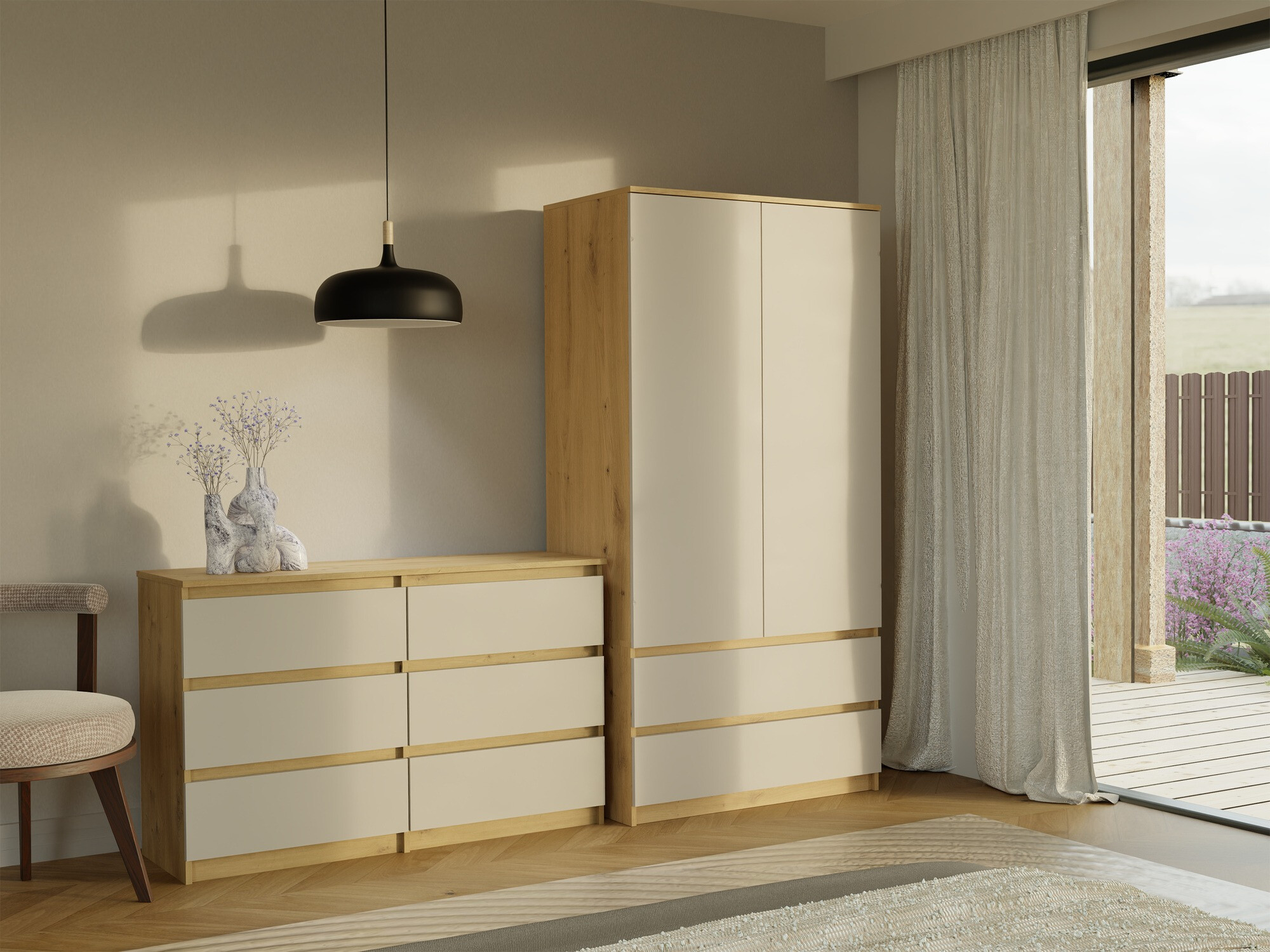 Komoda Elbvelu 103 (Zanatski hrast + Kašmir)