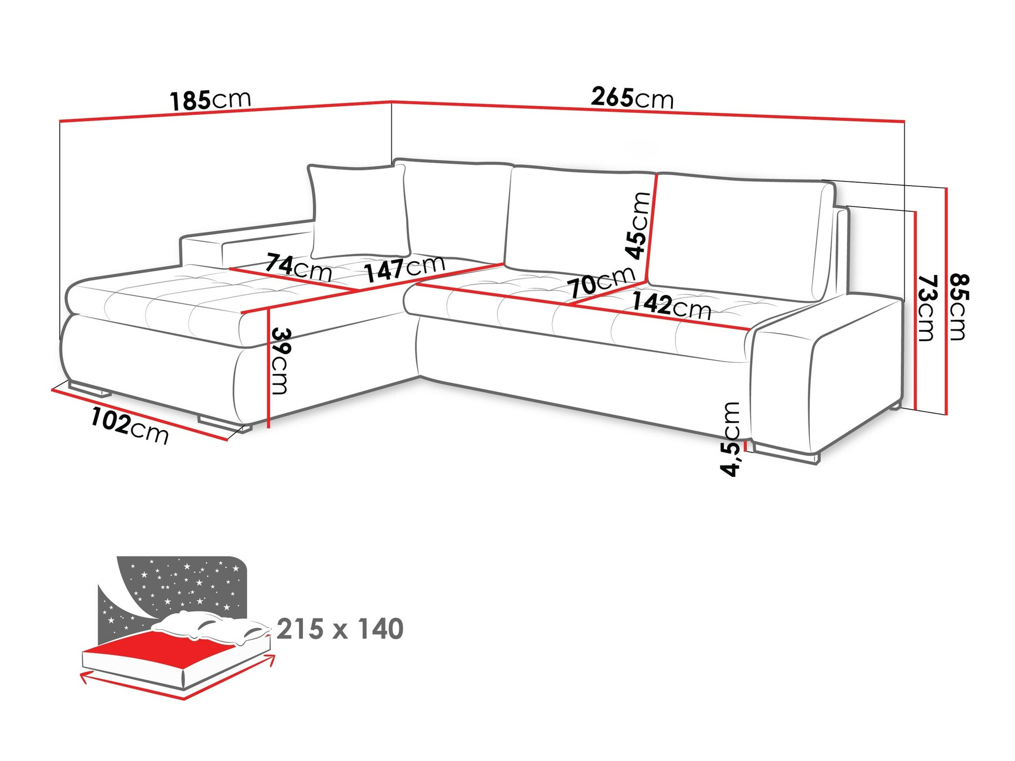 Ugaona sofa Comfivo 112 (Soft 011 + Lawa 06)