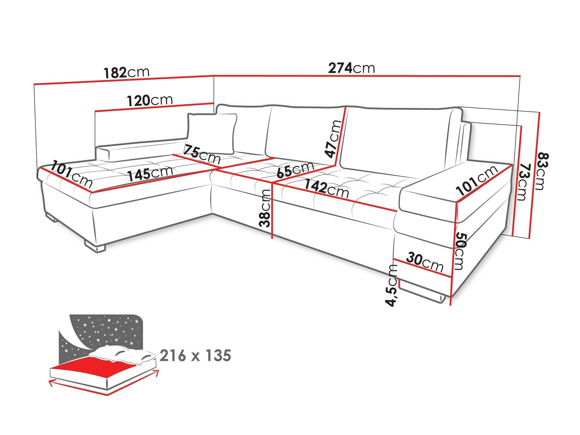 Ugaona sofa Comfivo 121 (Magic Velvet 2225)