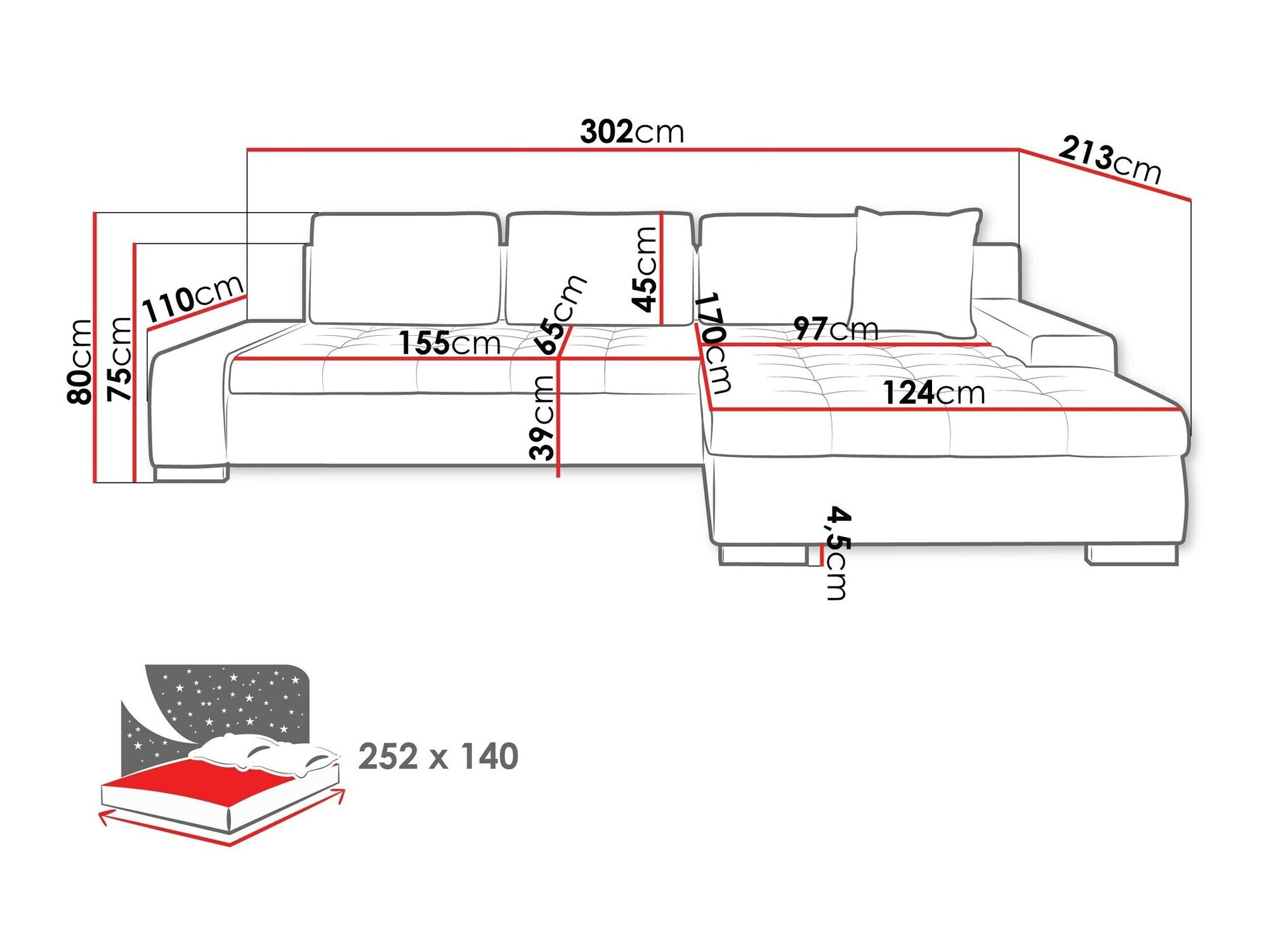 Ugaona sofa Comfivo 147 (Kronos 19)