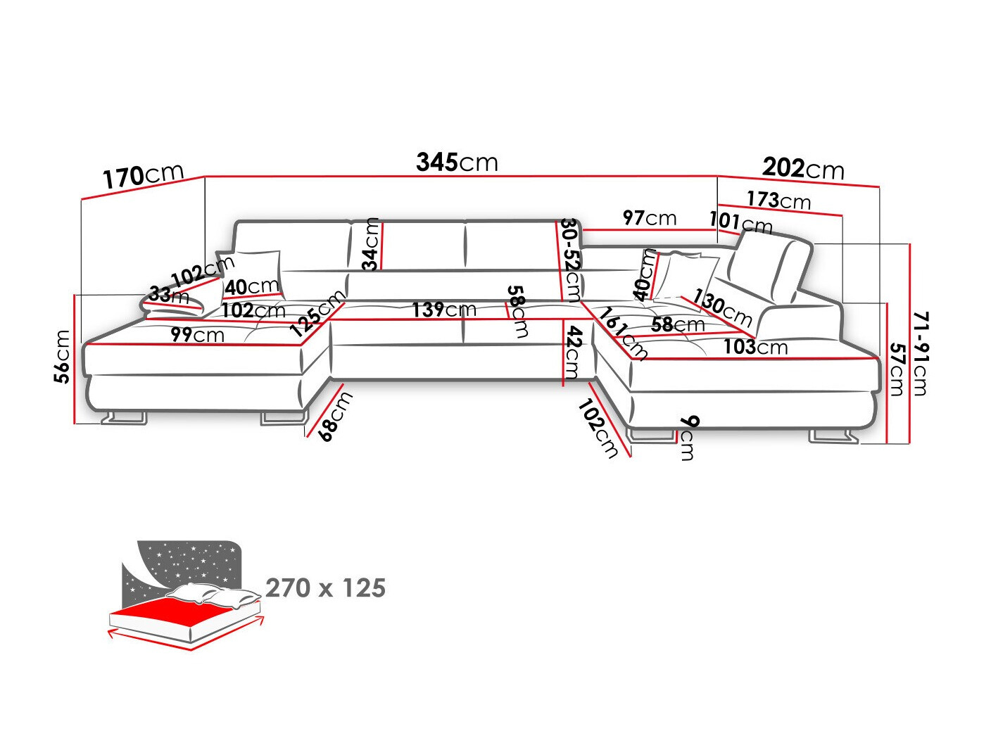 Ugaona sofa Comfivo 190 (Kronos 19)