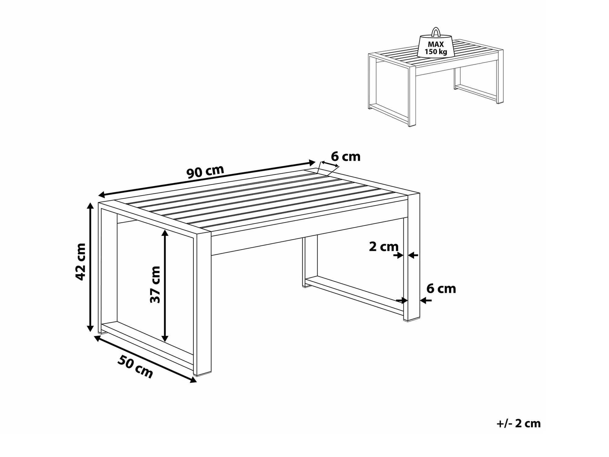 Baštenski stočić za kafu Berwyn 2583 (Tamnosiva)