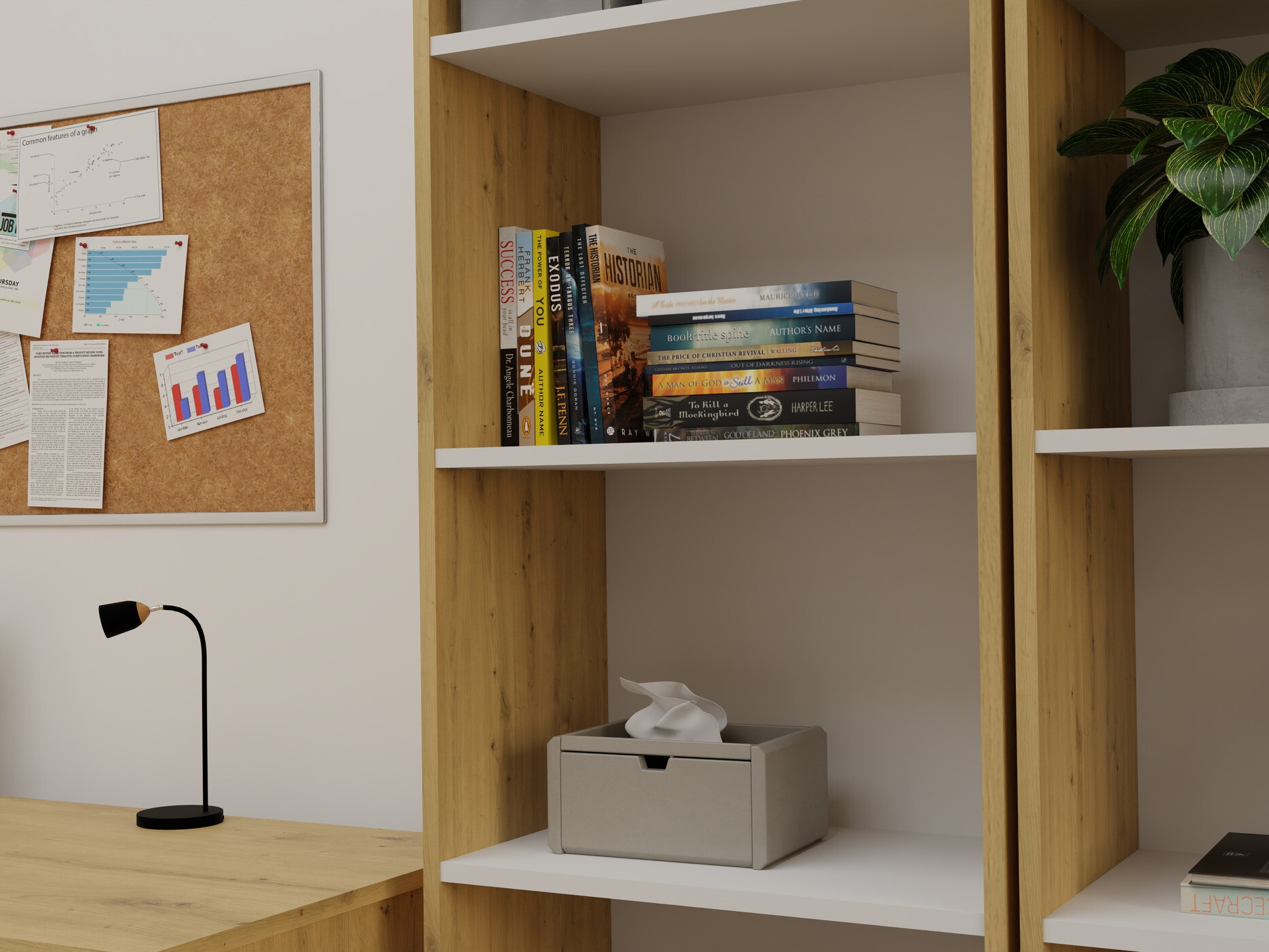 Polica Mandeville 188 (Zanatski hrast + Belo)