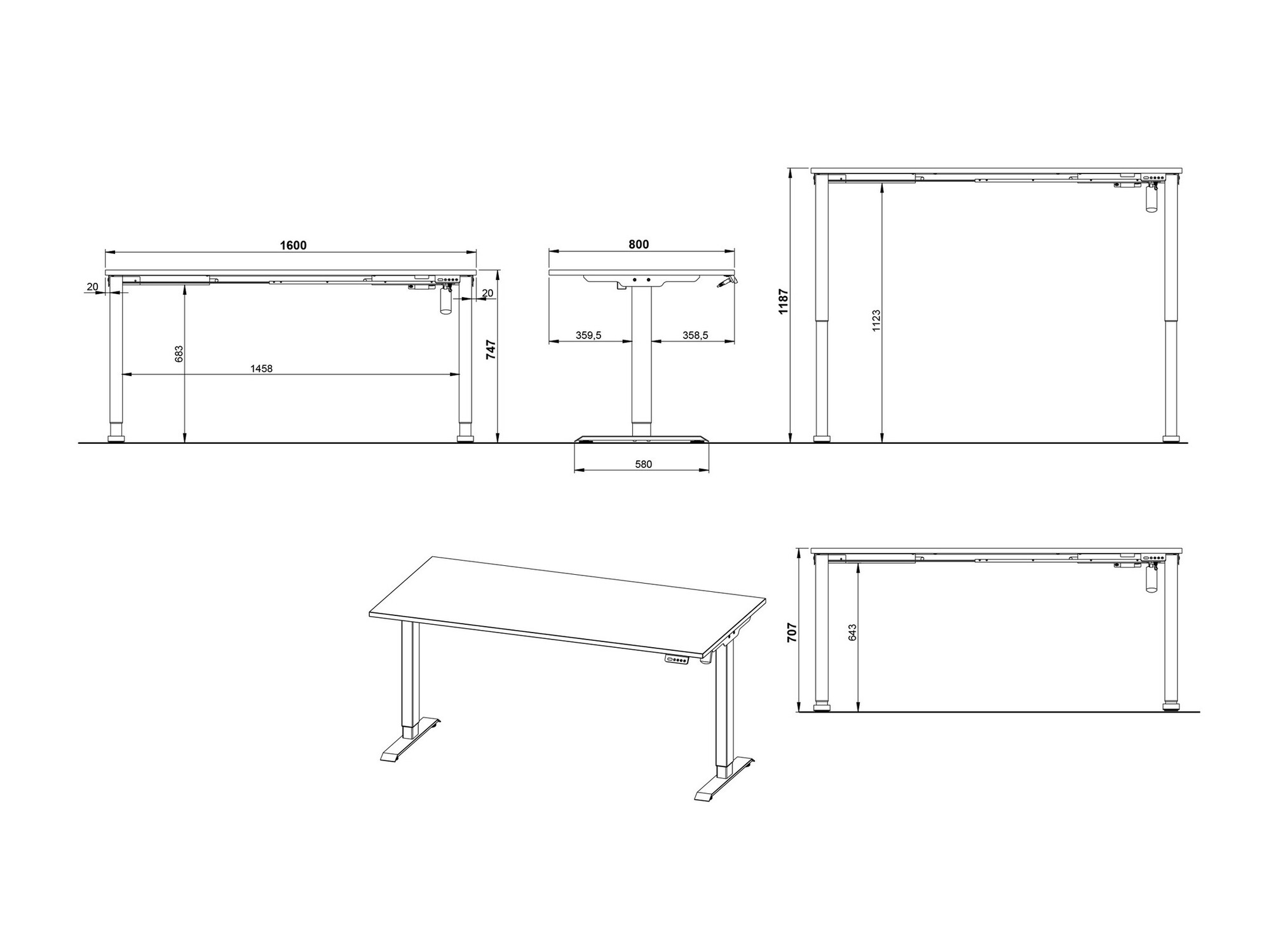 Set za kućnu kancelariju Solaro 105 (Graphite)