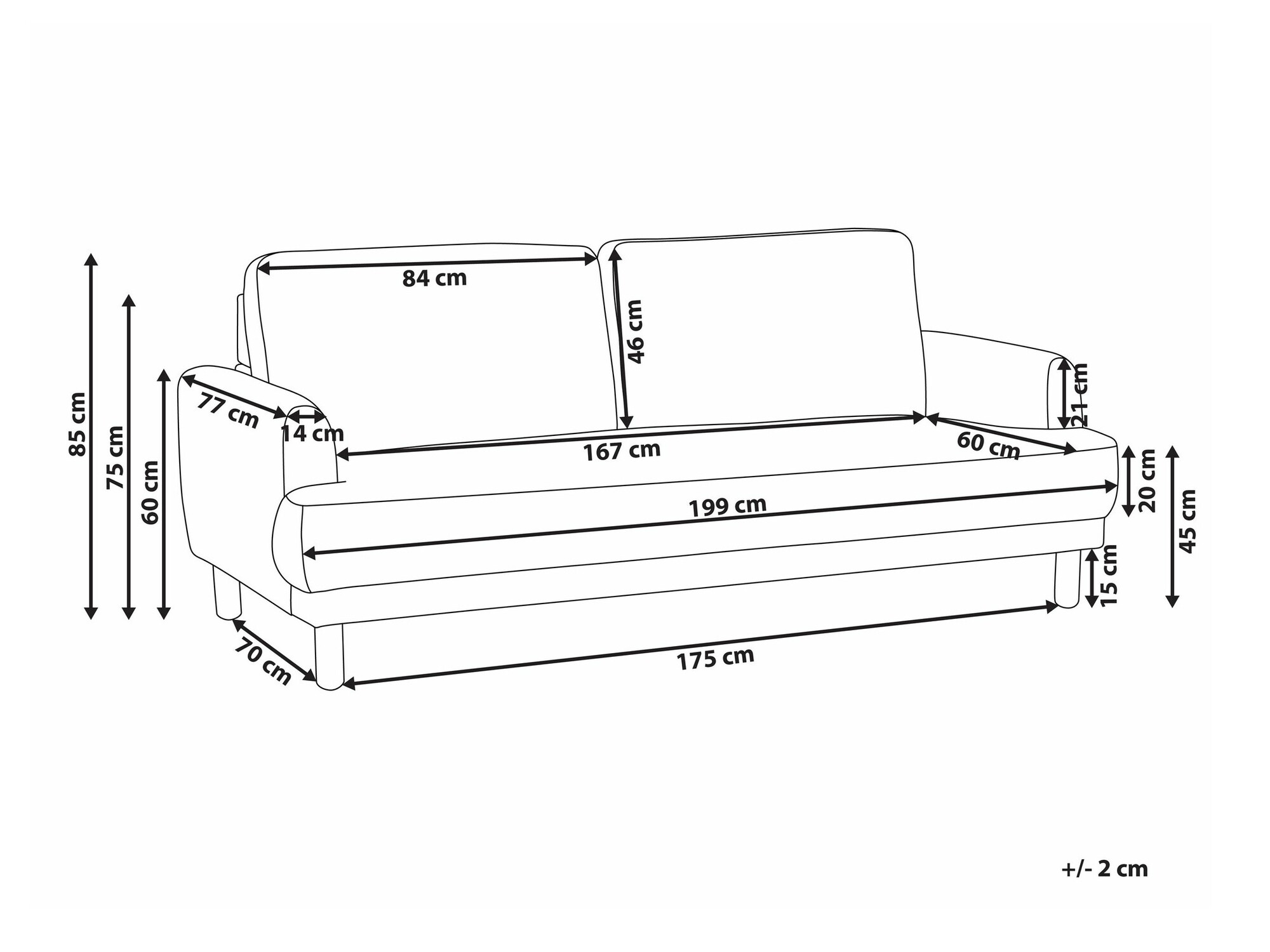 Sofa Berwyn 2587 (Krem)