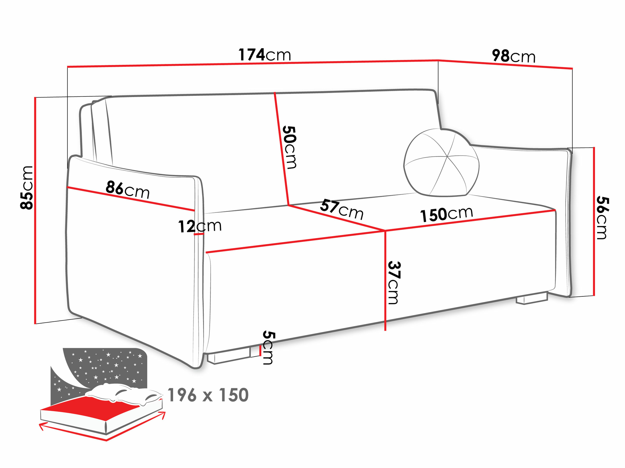 Sofa na razvlačenje Columbus 219 (Soul 20)