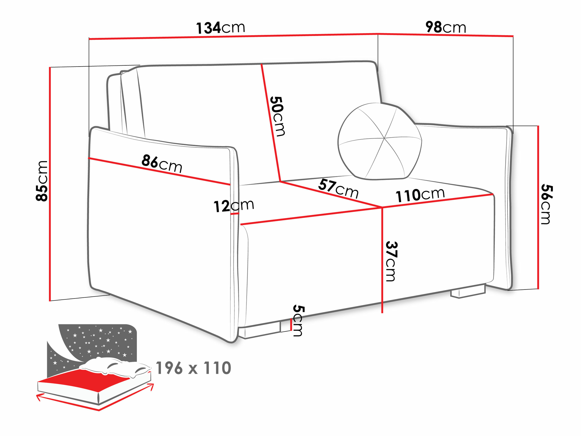 Sofa na razvlačenje Columbus 221 (Soul 8)