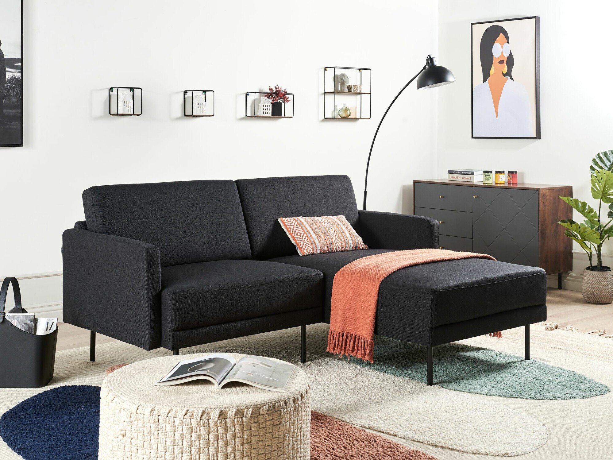 Ugaona garnitura Salmono 101 (Crno)