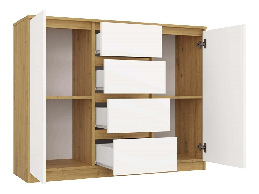 Komoda Elbvelu 113 (Zanatski hrast + Belo)