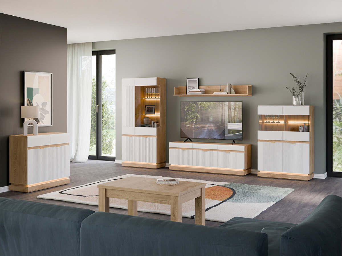 Komoda Teselbu 102 (Belo + Hrast)