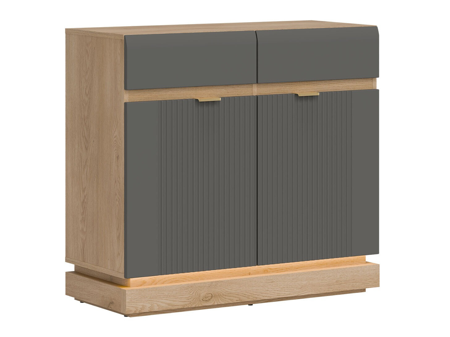 Komoda Teselbu 102 (Sivo + Hrast)