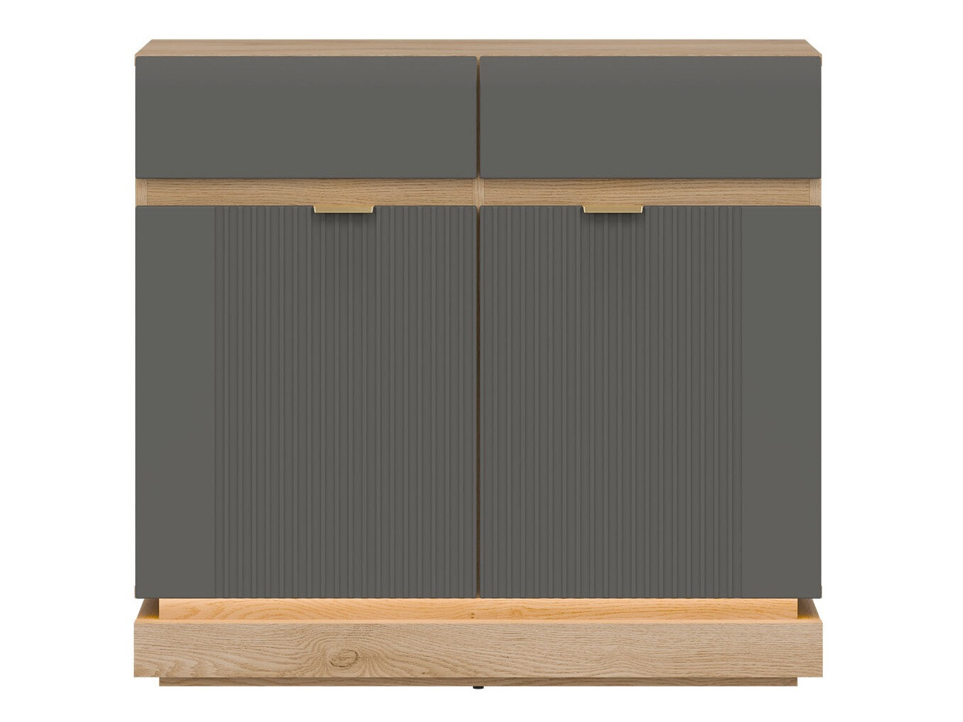 Komoda Teselbu 102 (Sivo + Hrast)