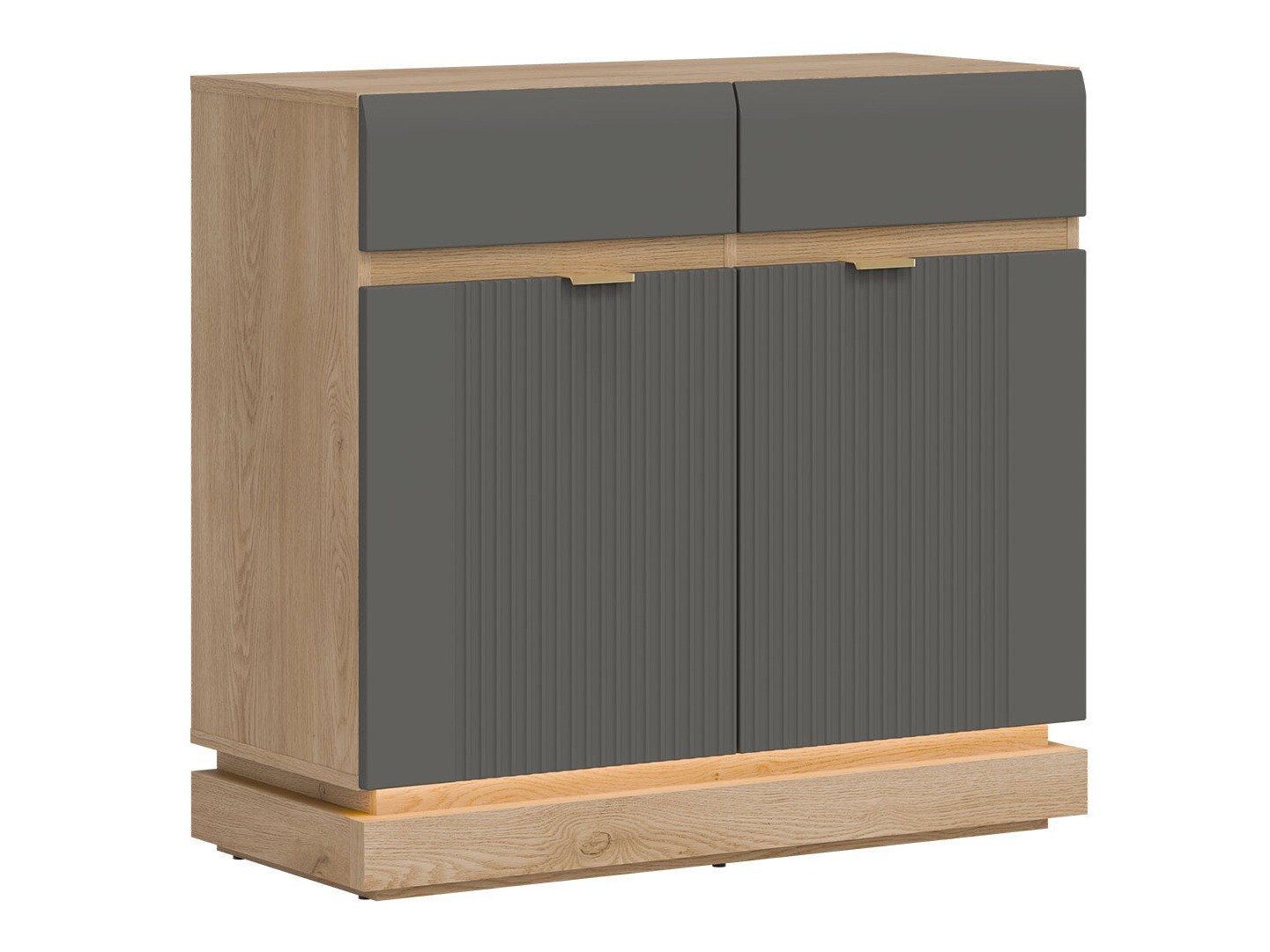 Komoda Teselbu 102 (Sivo + Hrast)