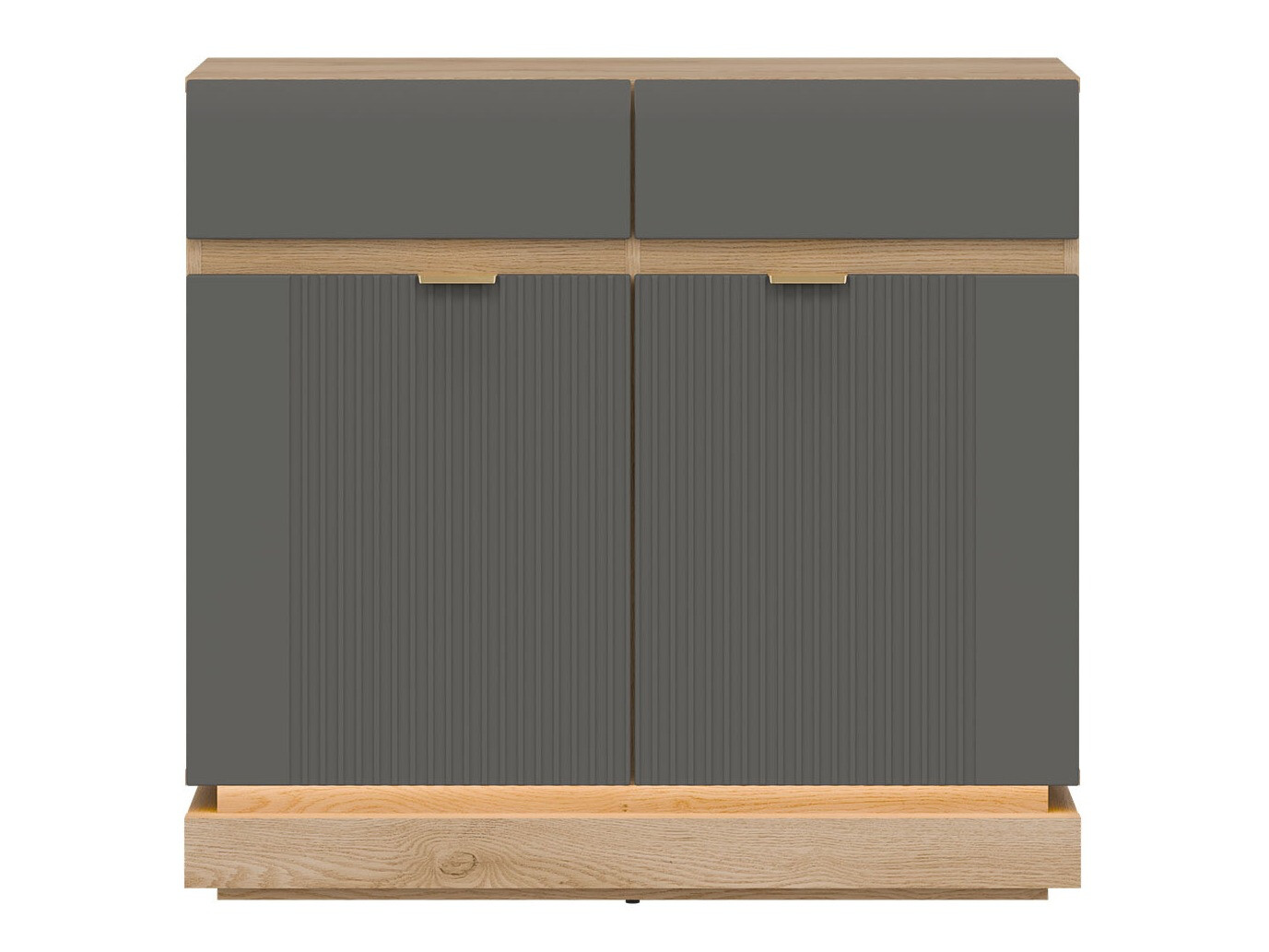 Komoda Teselbu 102 (Sivo + Hrast)