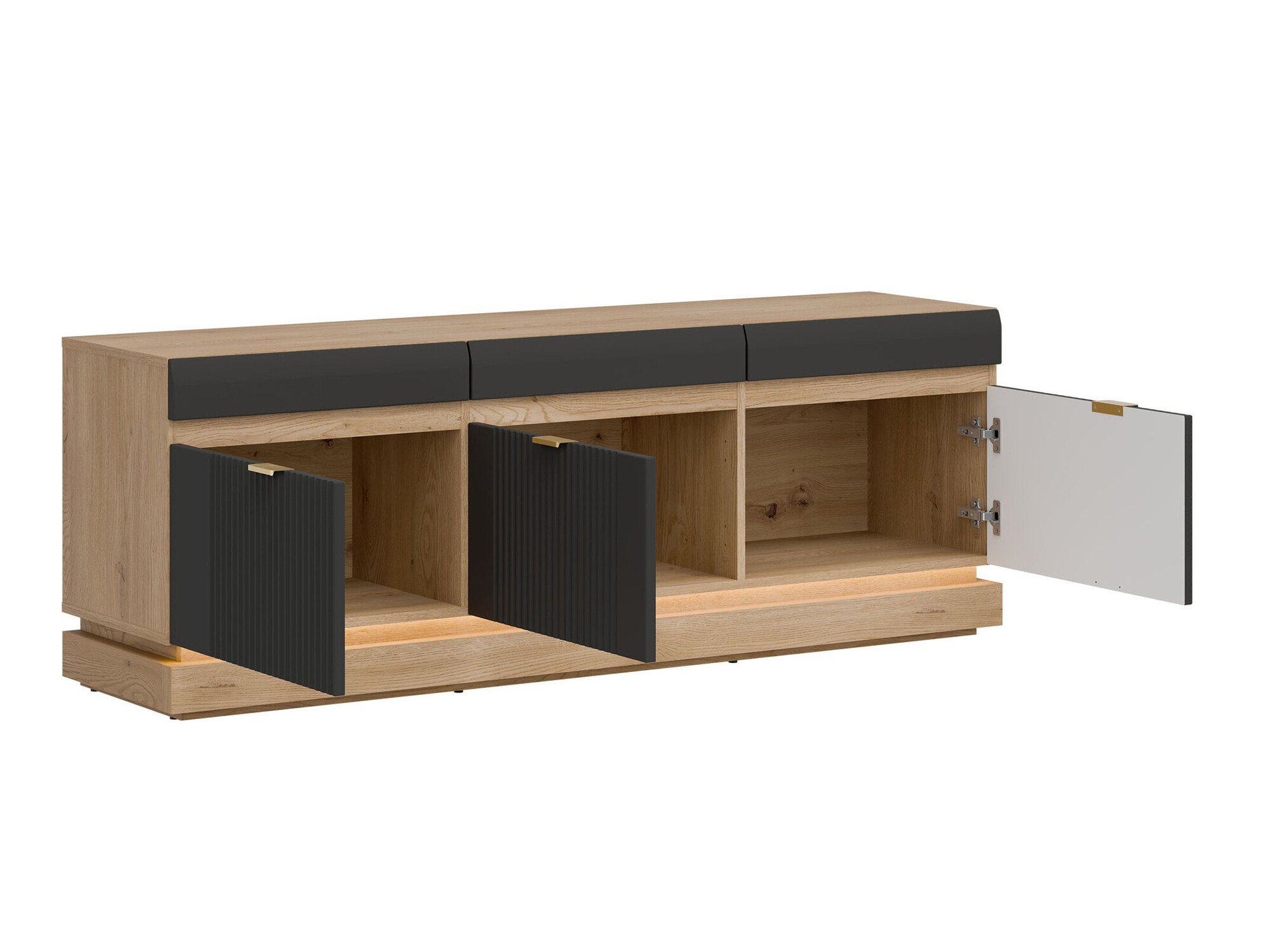 TV komoda Teselbu 100 (Antracit + Hrast Toro)