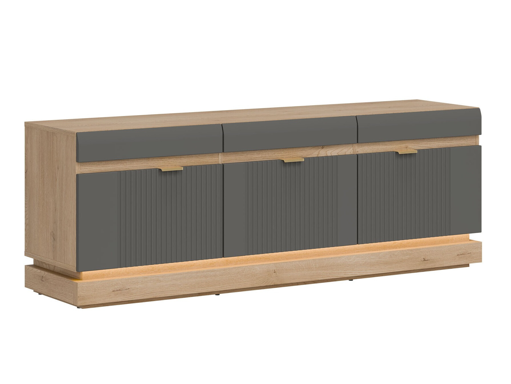 TV komoda Teselbu 100 (Sivo + Hrast Toro)