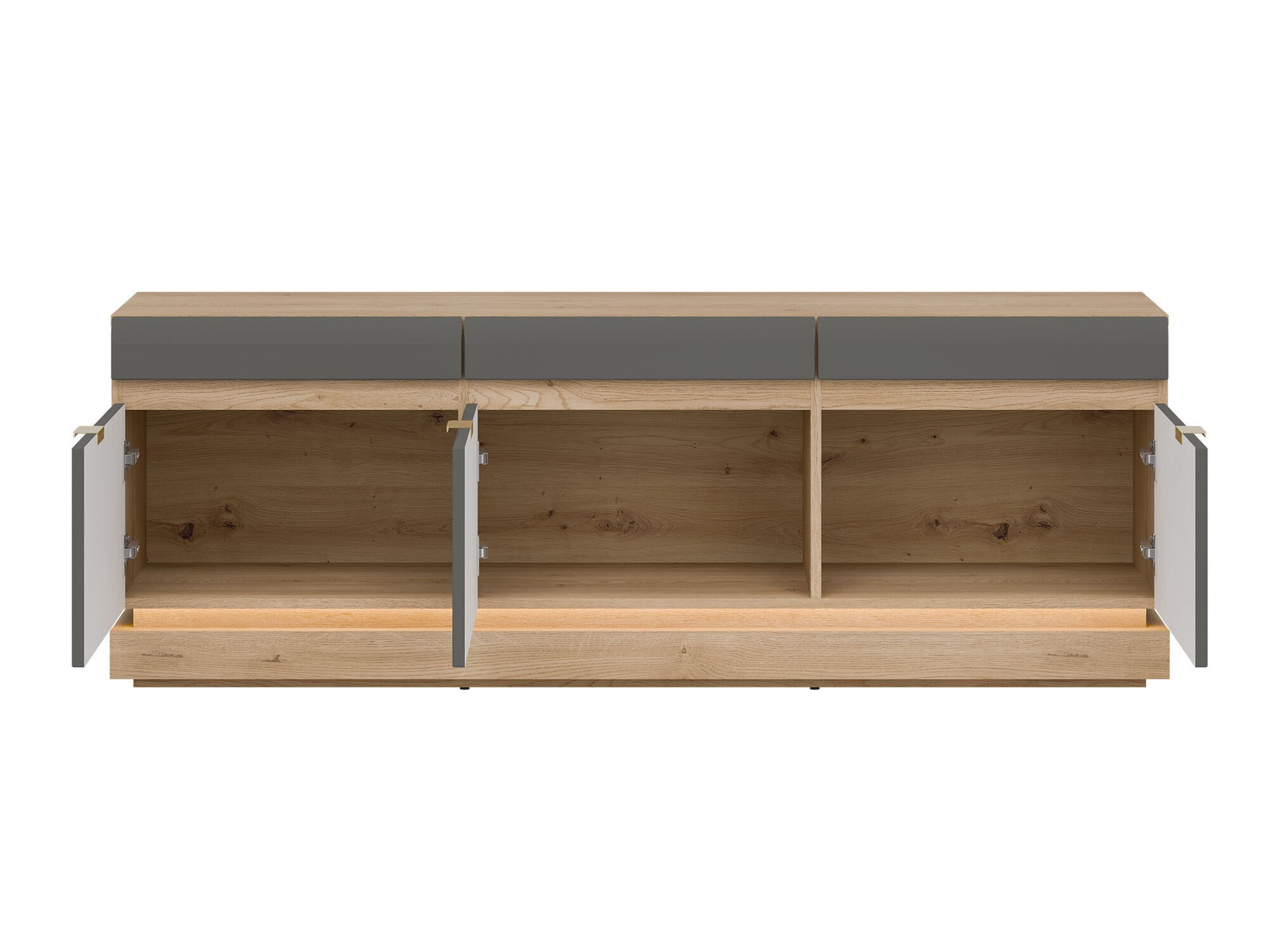 TV komoda Teselbu 100 (Sivo + Hrast Toro)