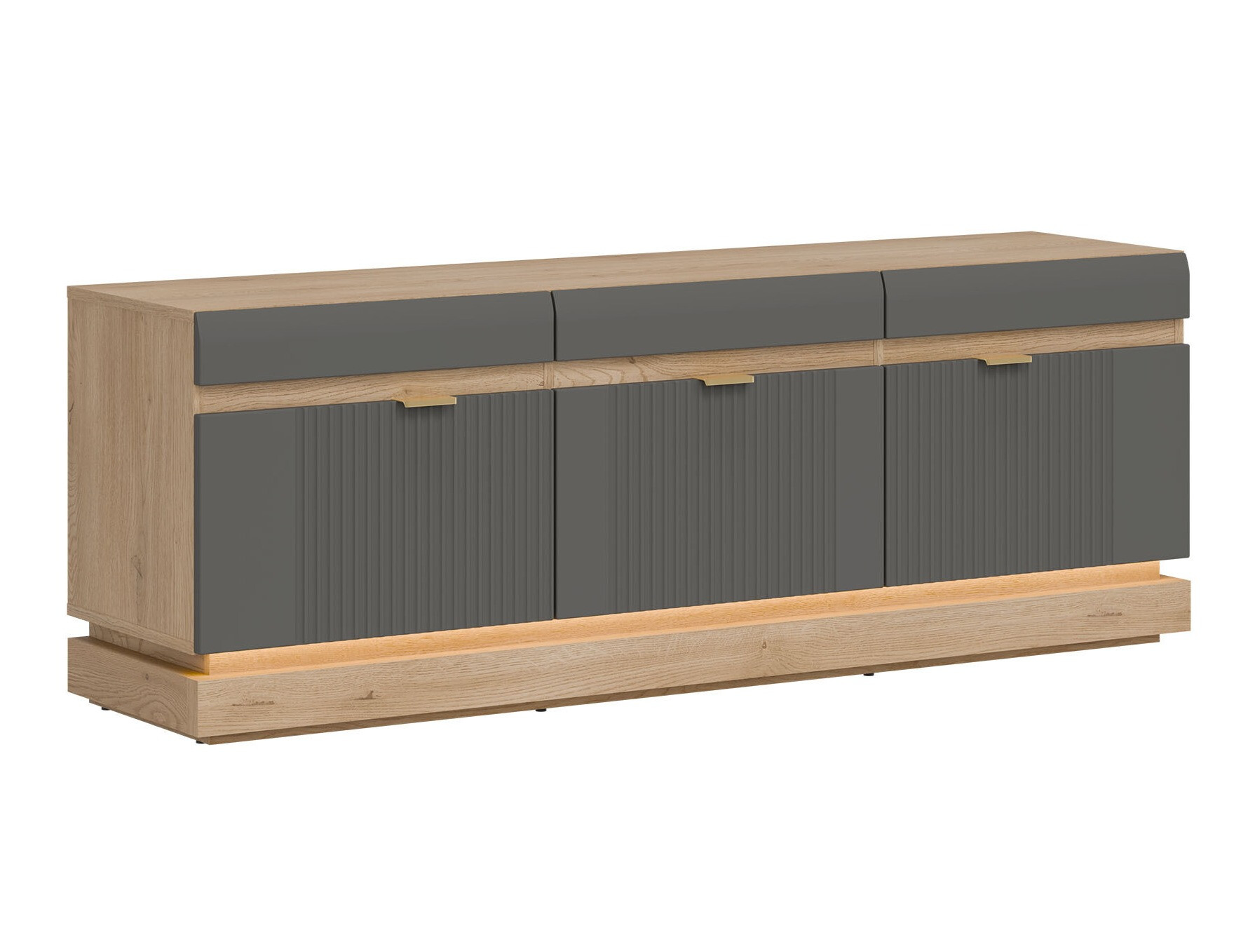 TV komoda Teselbu 100 (Sivo + Hrast Toro)