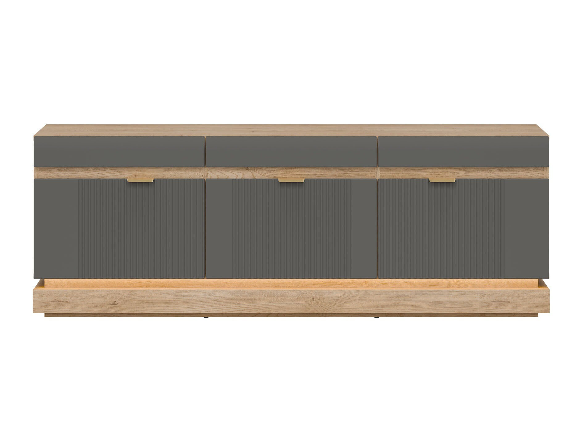 TV komoda Teselbu 100 (Sivo + Hrast Toro)